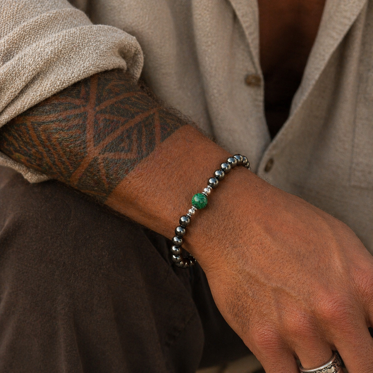 Malachite Bracelet- For Heart Healing and Subconscious Understanding