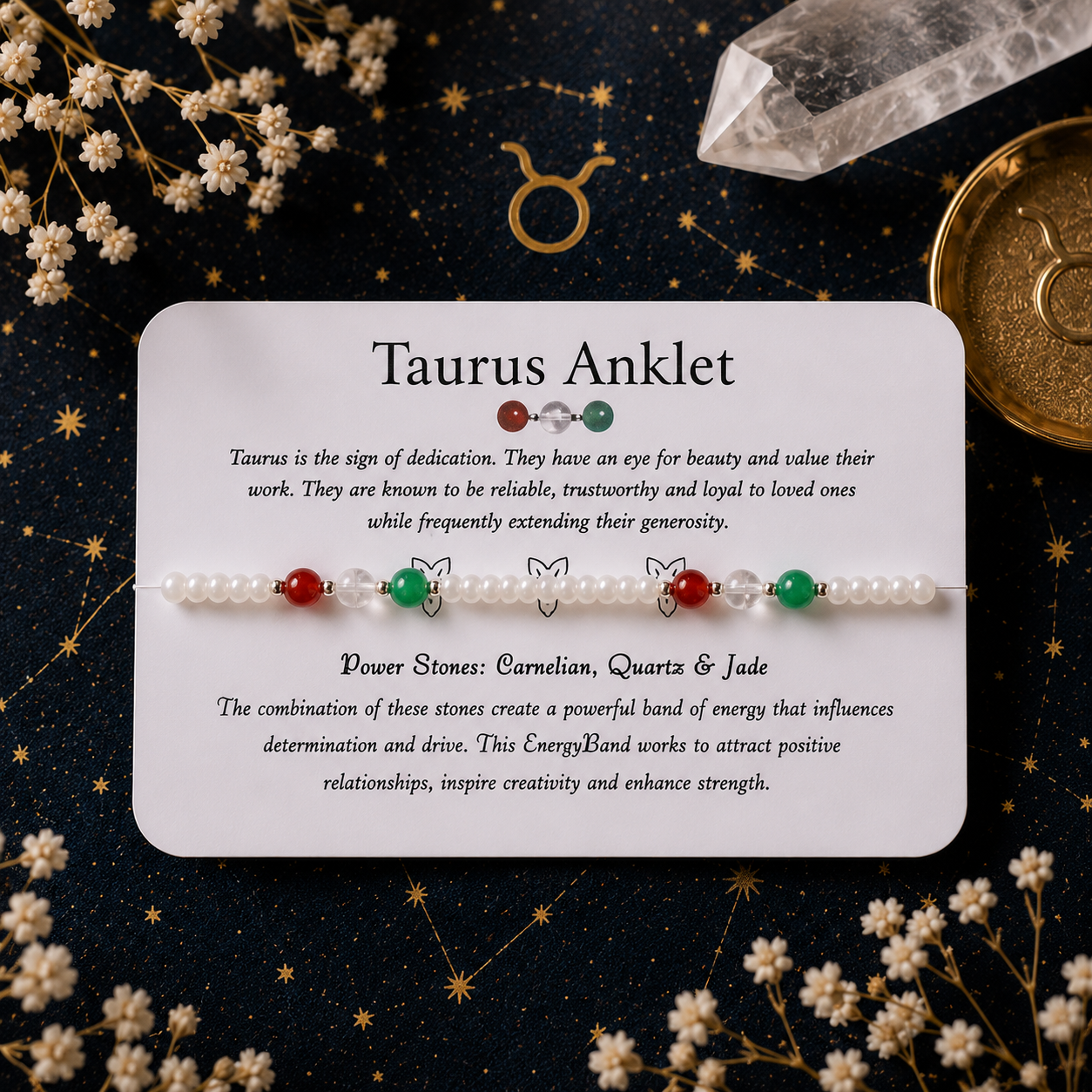 Taurus Zodiac Anklet - Beaded Anklet