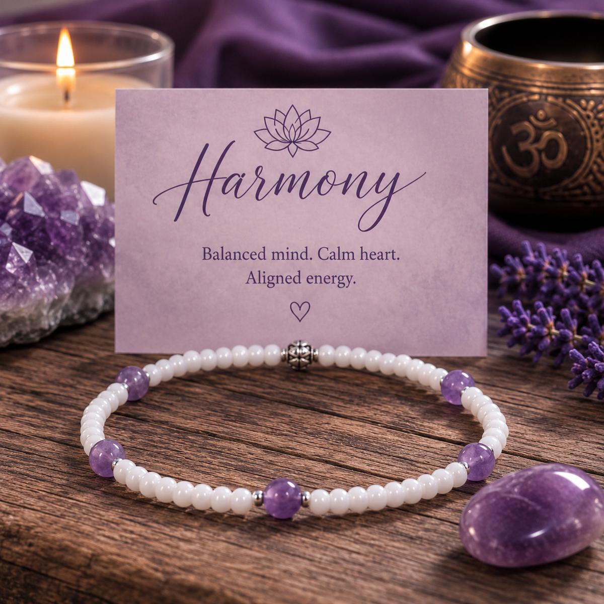 Harmony Anklet - Purple Jade Beaded Anklet