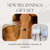 New Beginnings Crystal Bundle — Anklet, Bracelet & Fresh Start Crystal Jar Set