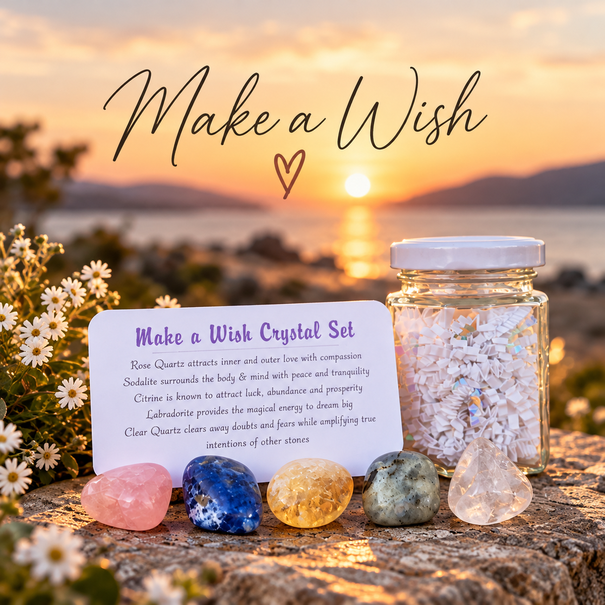 Make a Wish Crystal Set in Jar