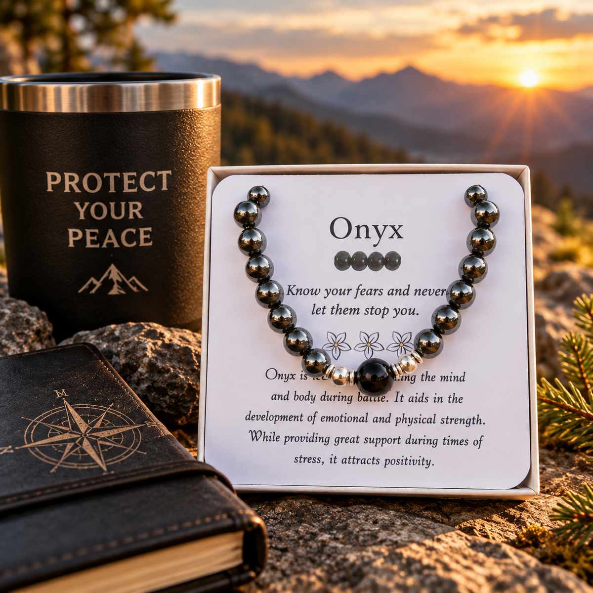 Onyx Men's Bracelet For Protection & Strength