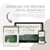 Burnout to Clarity Workbook | Gentle Burnout Recovery & Nervous System Reset Guide