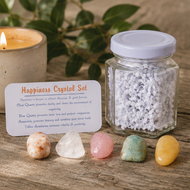 Happiness Crystal Set in Jar