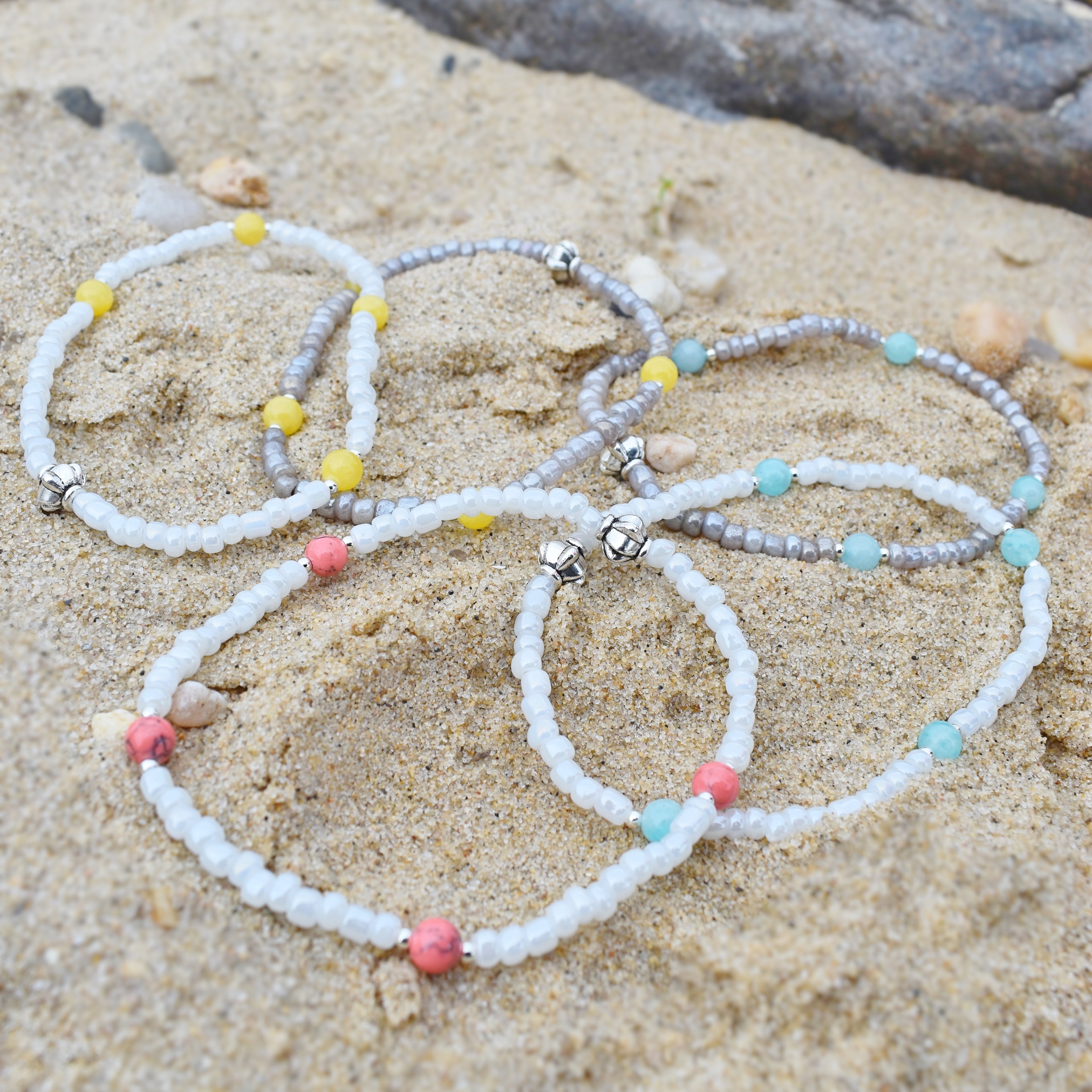 Empowered Anklet - Magnesite Beaded Anklet