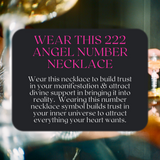 222 Angel Number Necklace- For Trusting the Universe - Mindful Intentions