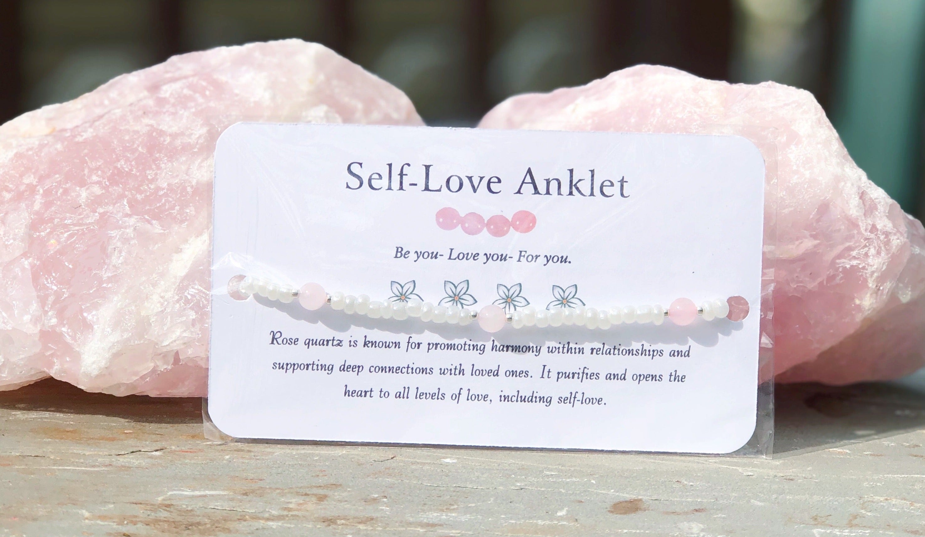 Self Love Anklet - Rose Quartz Beaded Anklet - Mindful Intentions