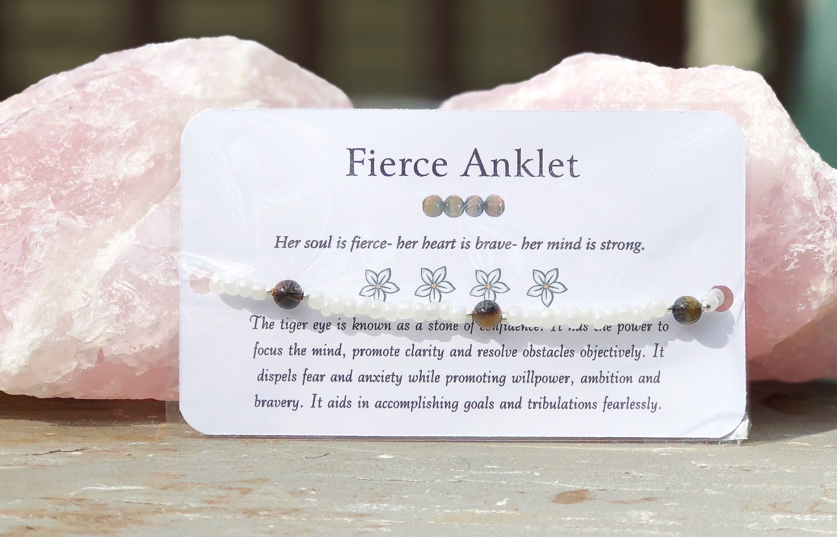 Fierce Anklet - Tiger Eye Beaded Anklet