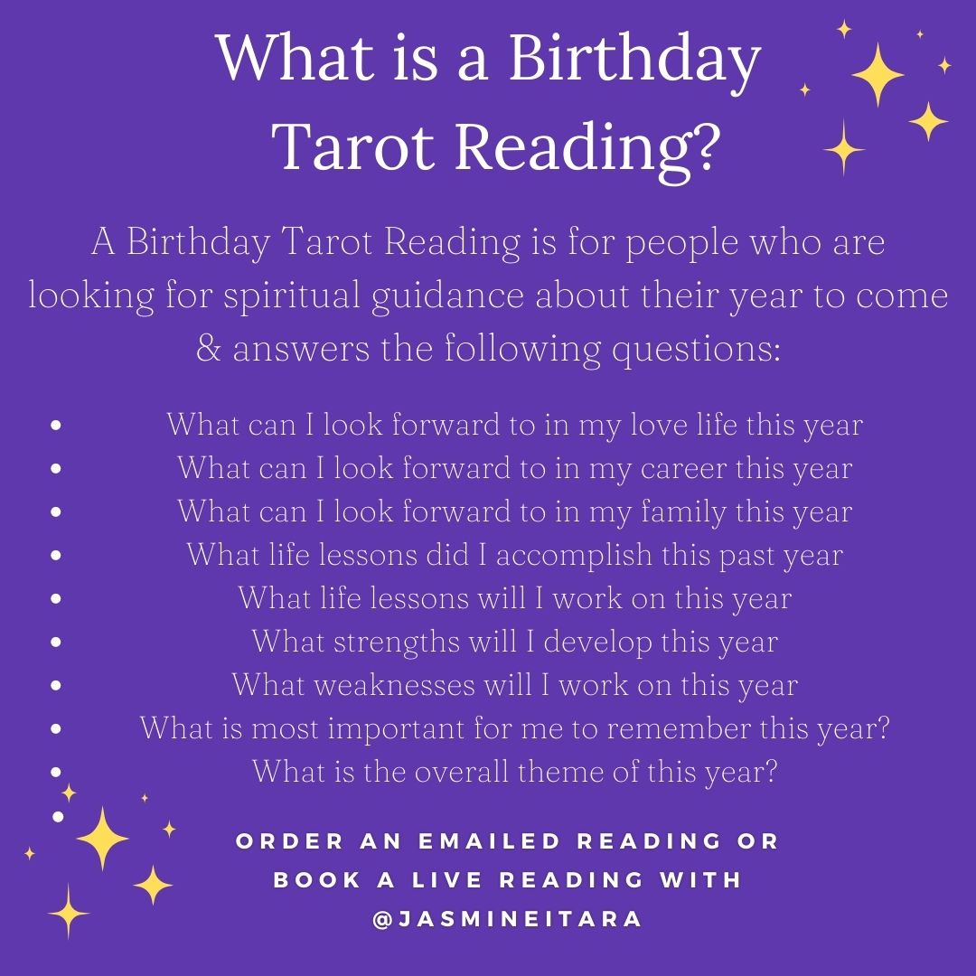 Birthday Tarot Reading- Emailed Tarot Reading - Mindful Intentions