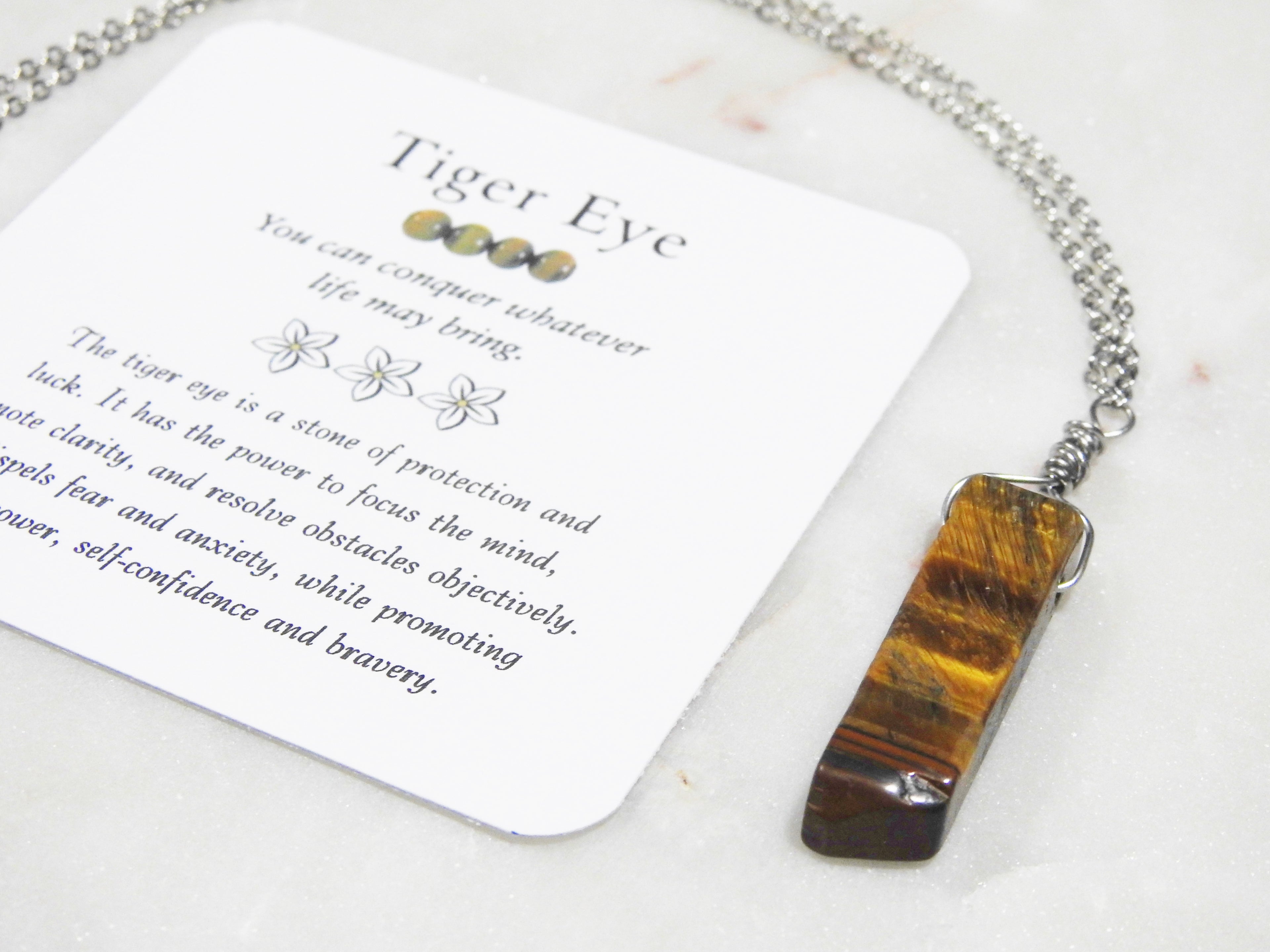 Tiger Eye Necklace- For Bravery & Confidence - Mindful Intentions