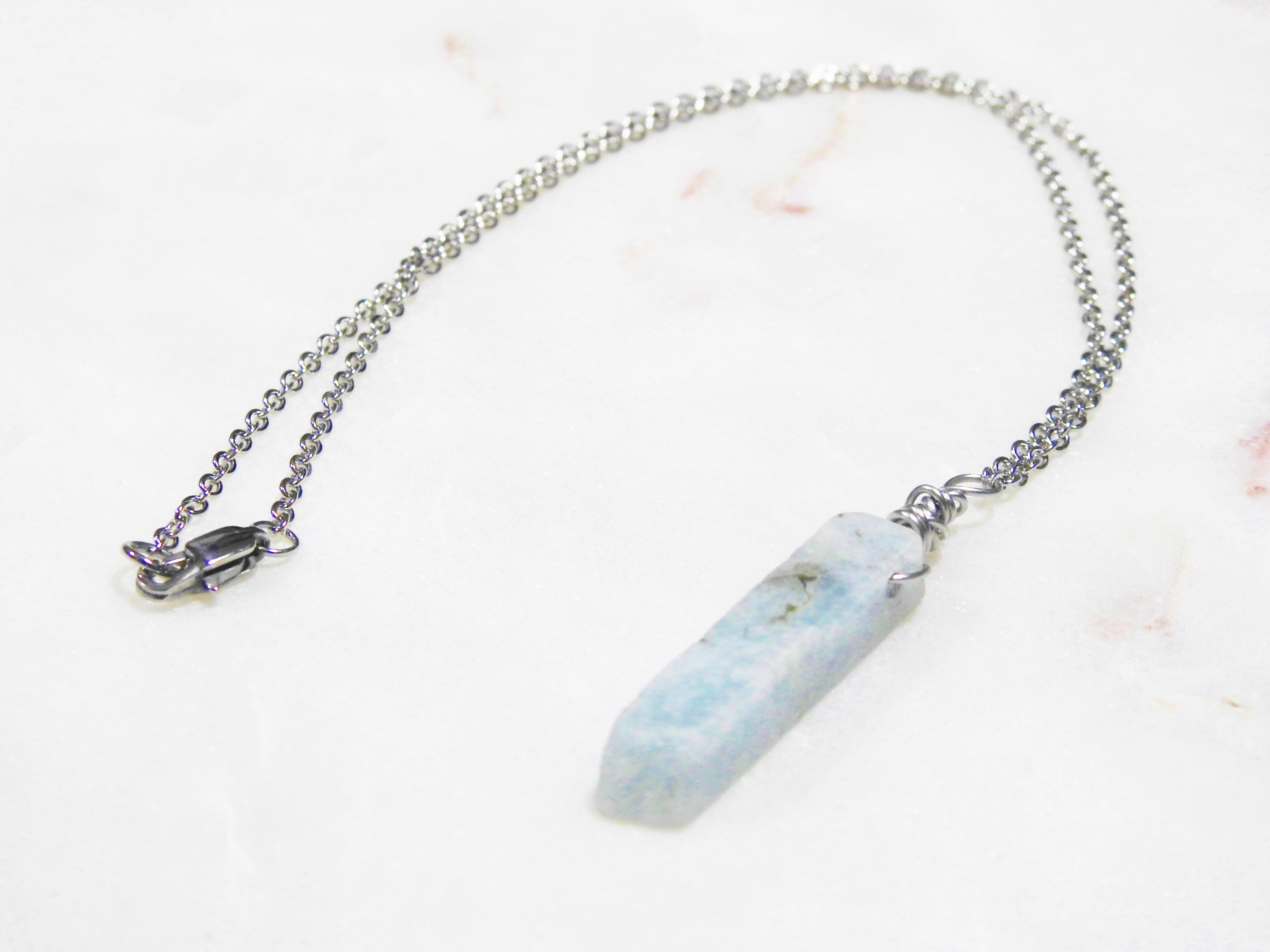 Aquamarine Necklace- For Positive Movement Forward - Mindful Intentions