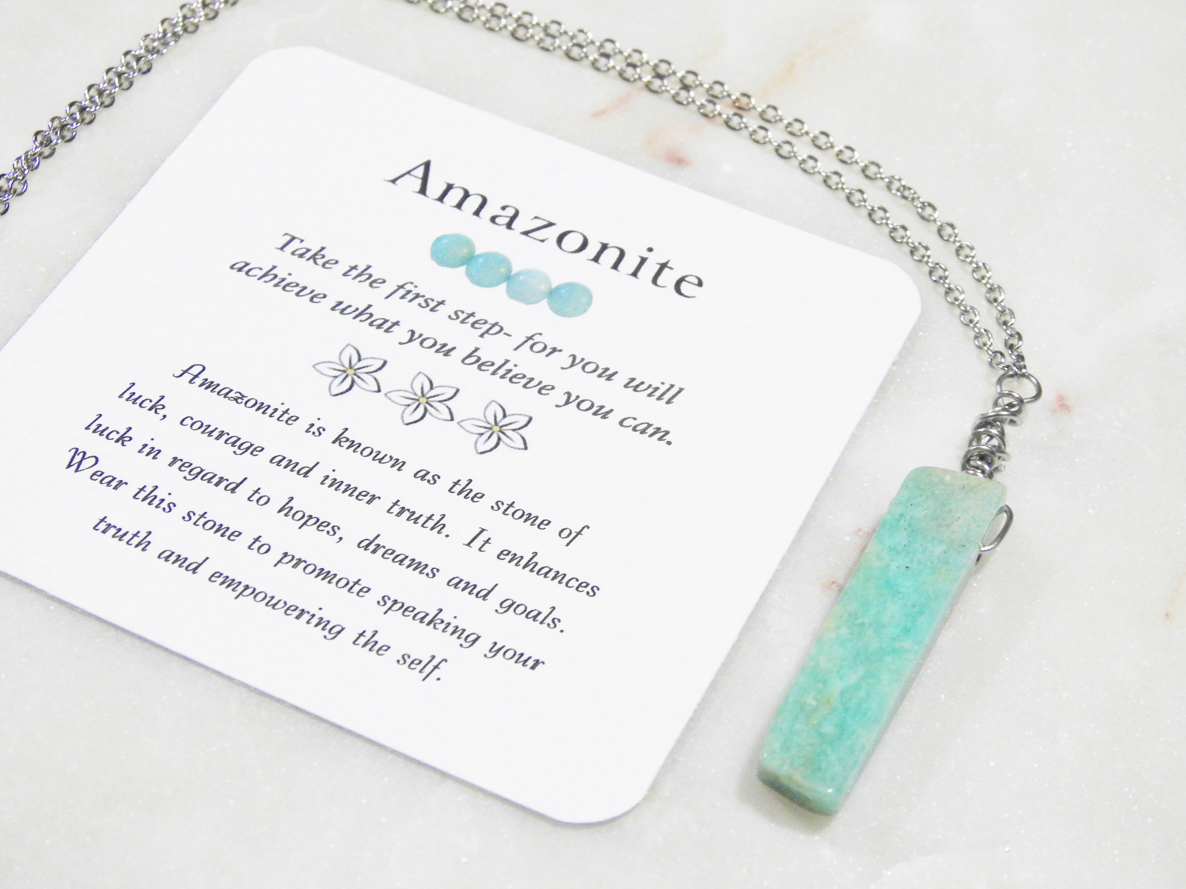 Amazonite Necklace- For Courage & Self Expression - Mindful Intentions