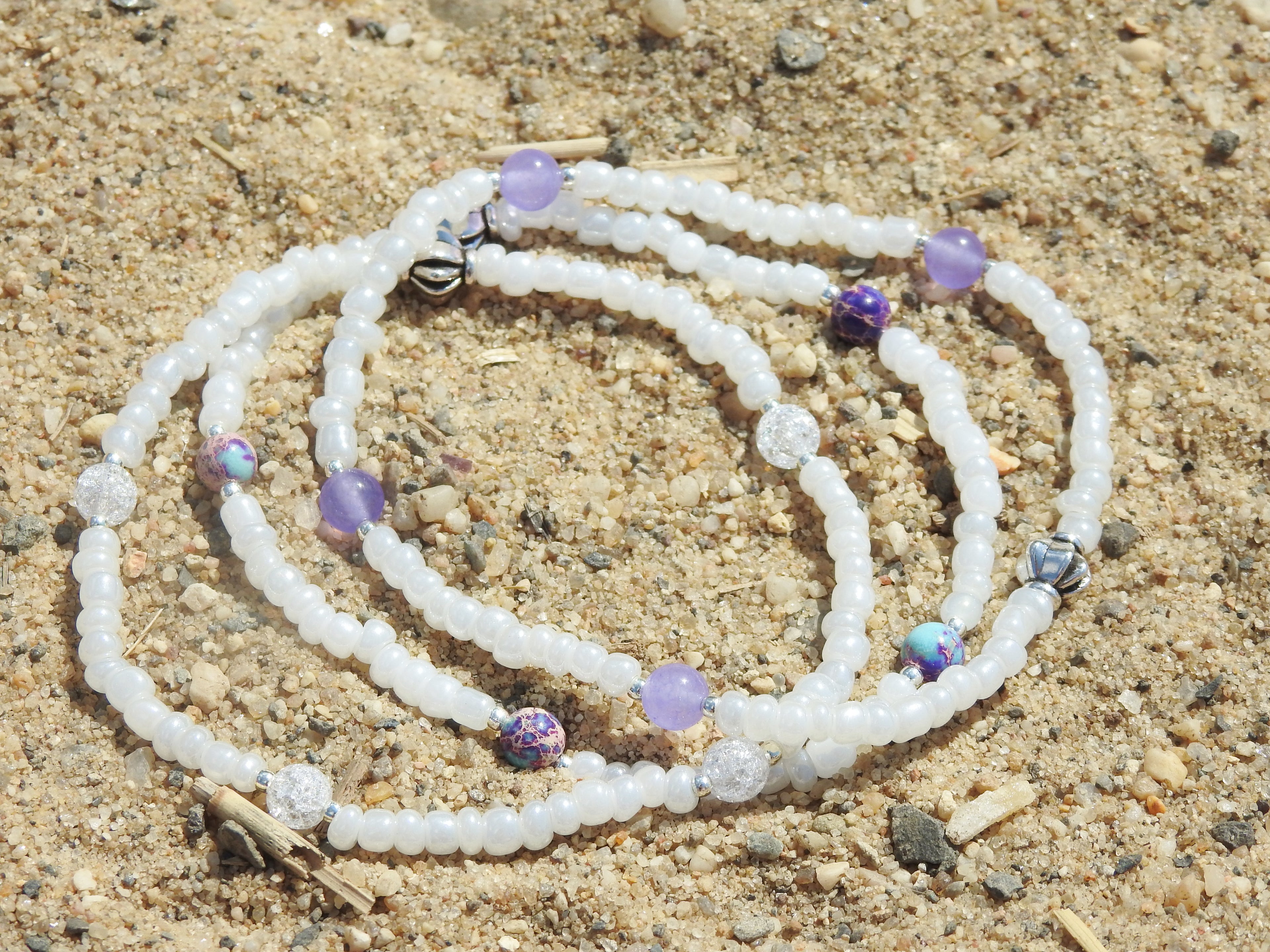 Wanderlust- Purple Sea Jasper Anklet - Mindful Intentions