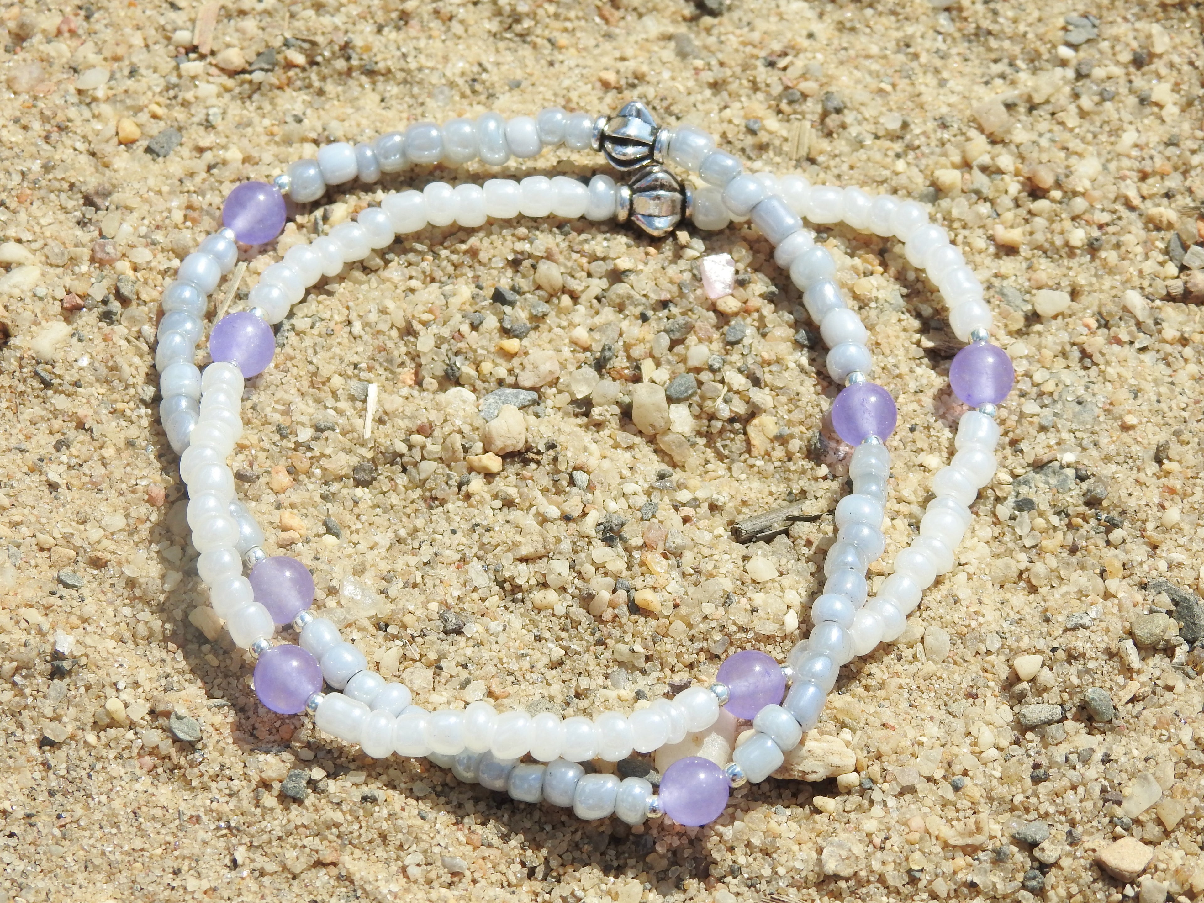 Harmony- Purple Jade Anklet - Mindful Intentions