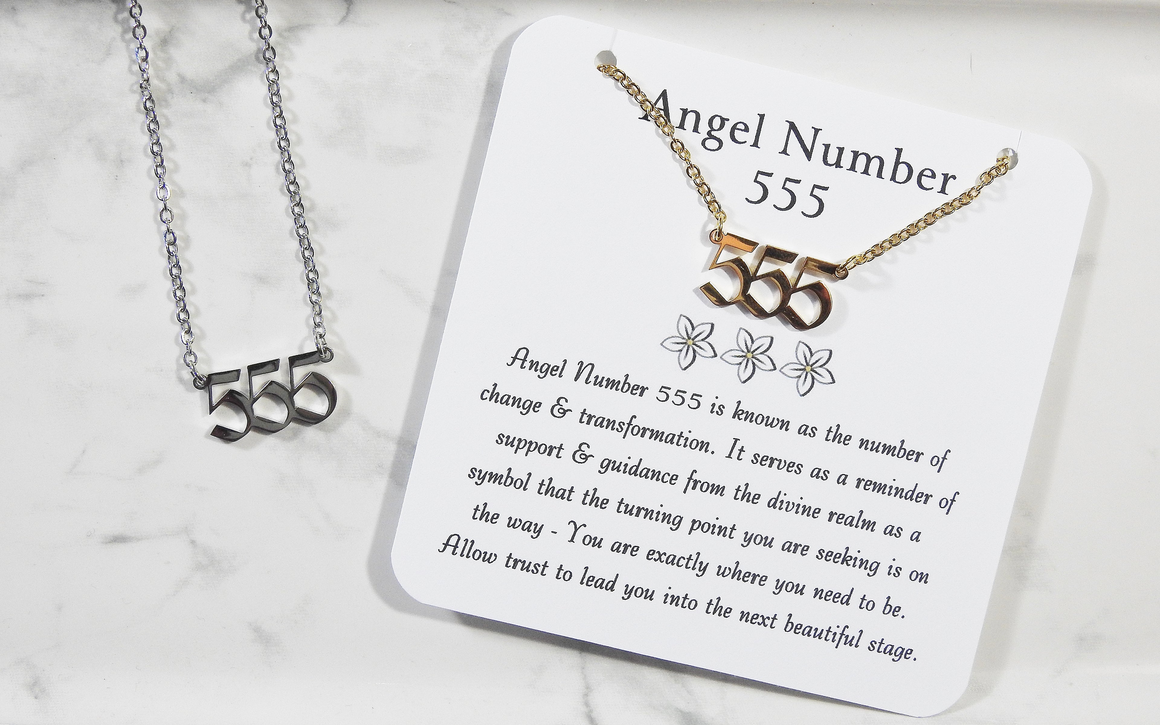 555 Angel Number Necklace- For Change & Transformation - Mindful Intentions