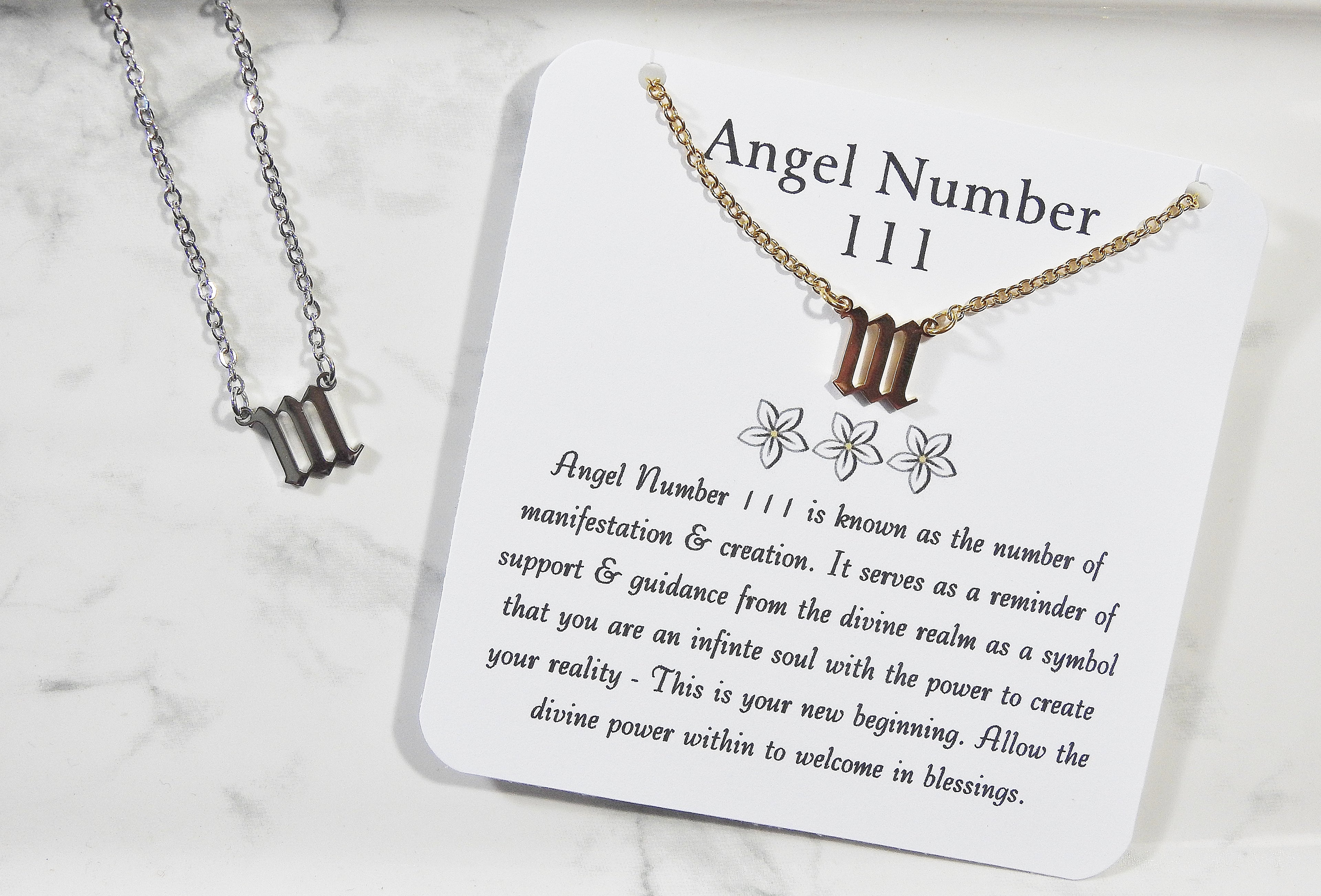 111 Angel Number Necklace- For Manifestation & New Beginnings - Mindful Intentions