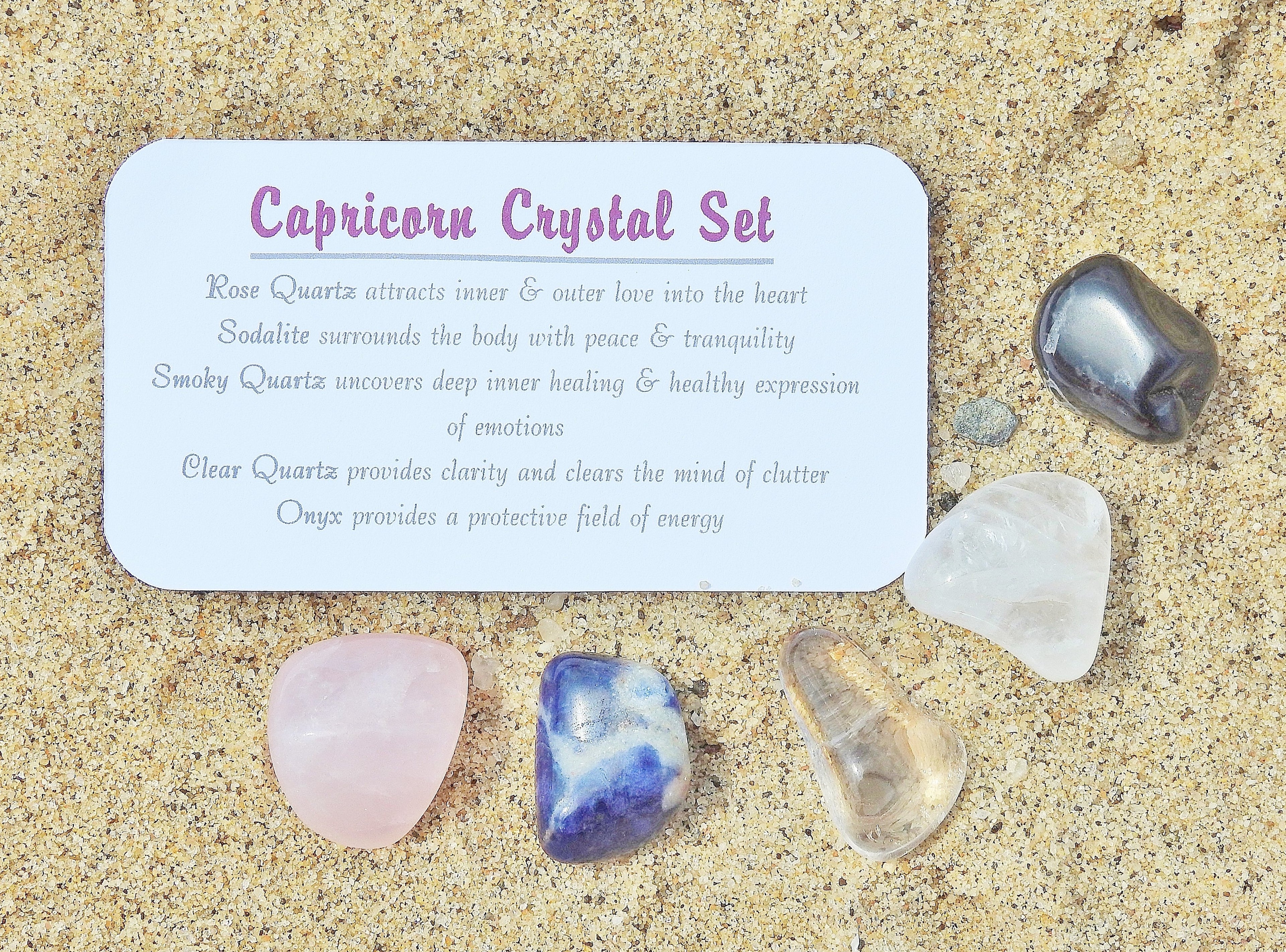 Capricorn Zodiac Crystal Jar Set - Mindful Intentions