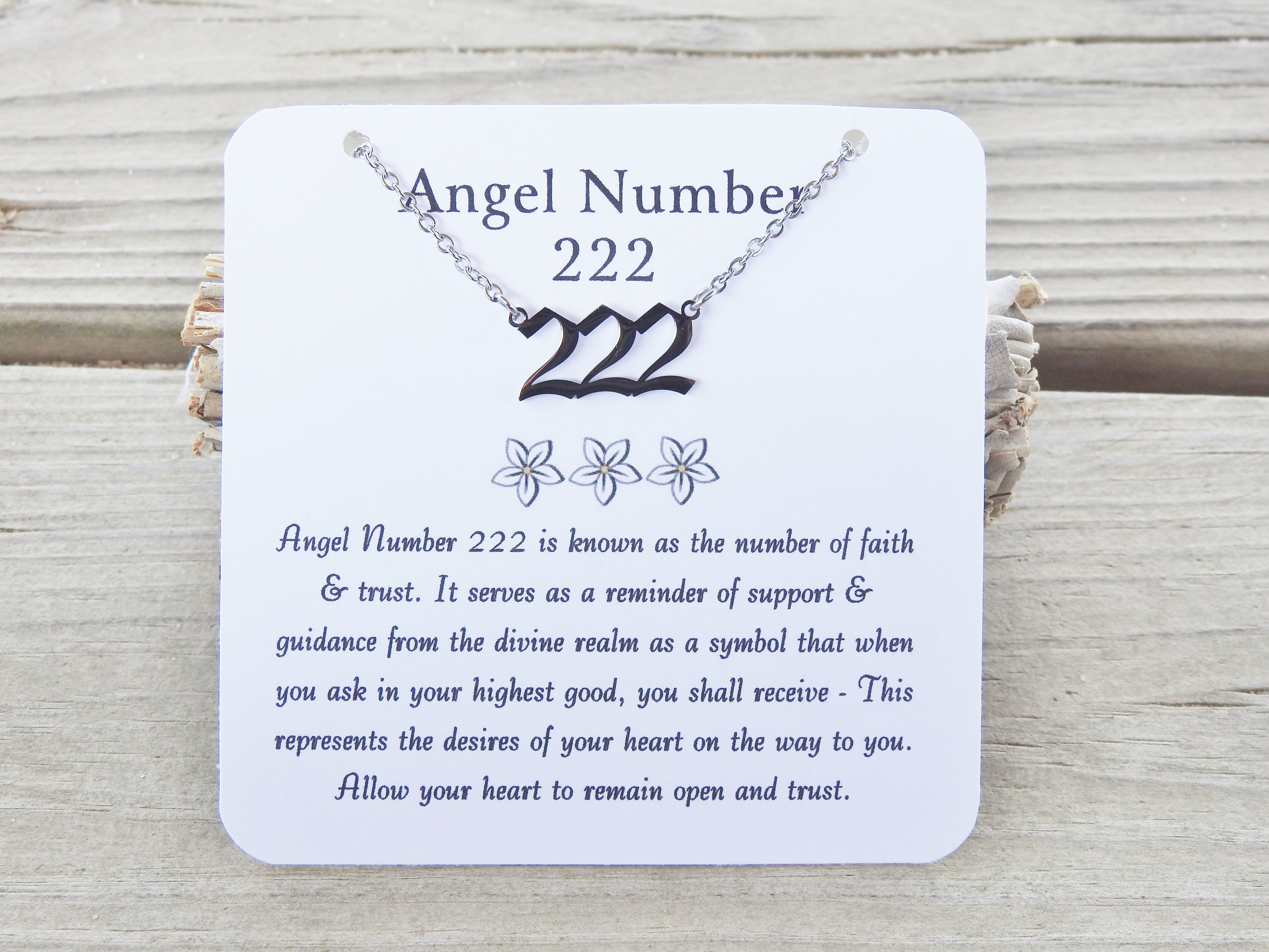 222 Angel Number Necklace- For Trusting the Universe - Mindful Intentions