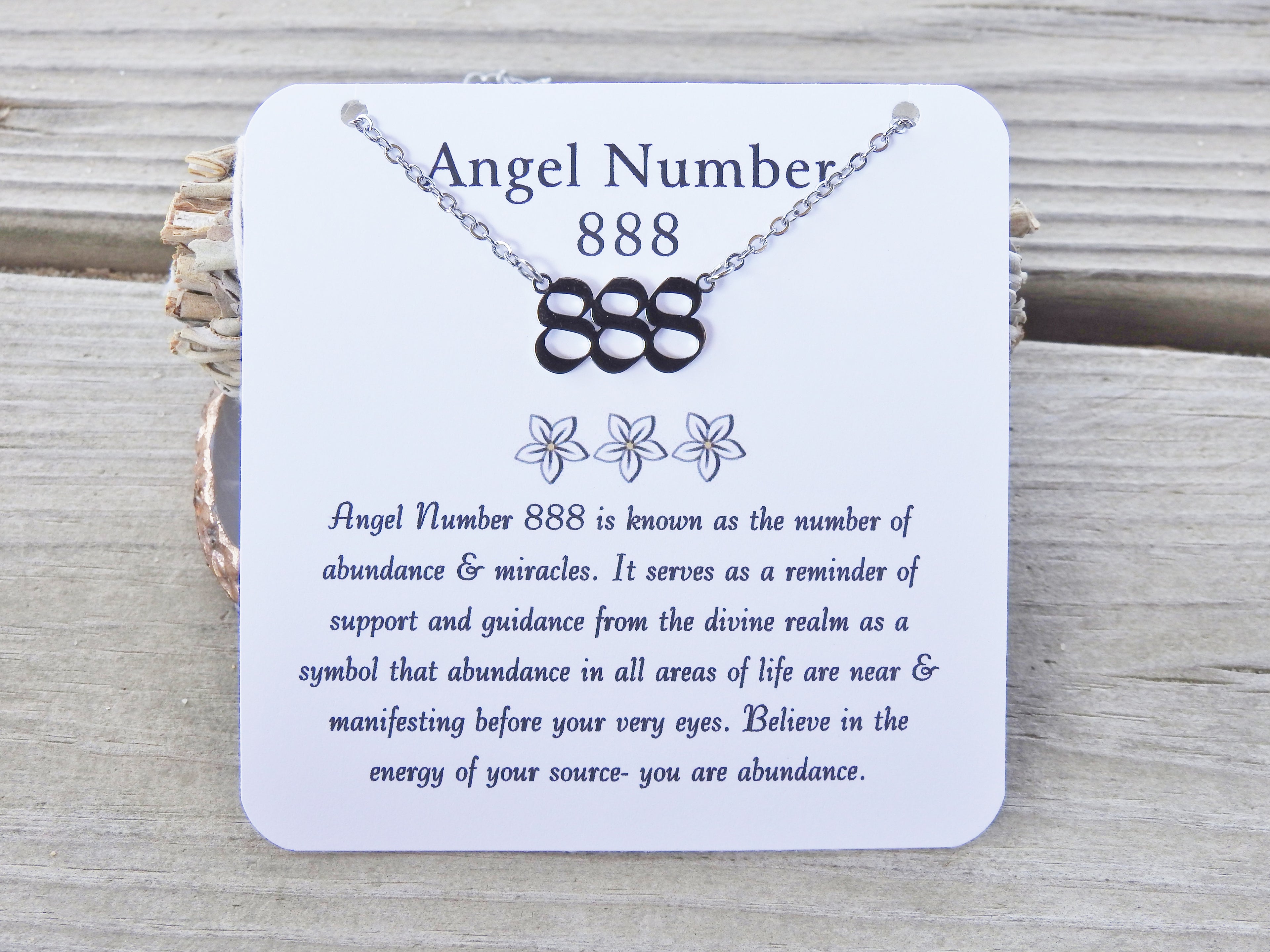 888 Angel Number Necklace- For Abundance & Miracles - Mindful Intentions