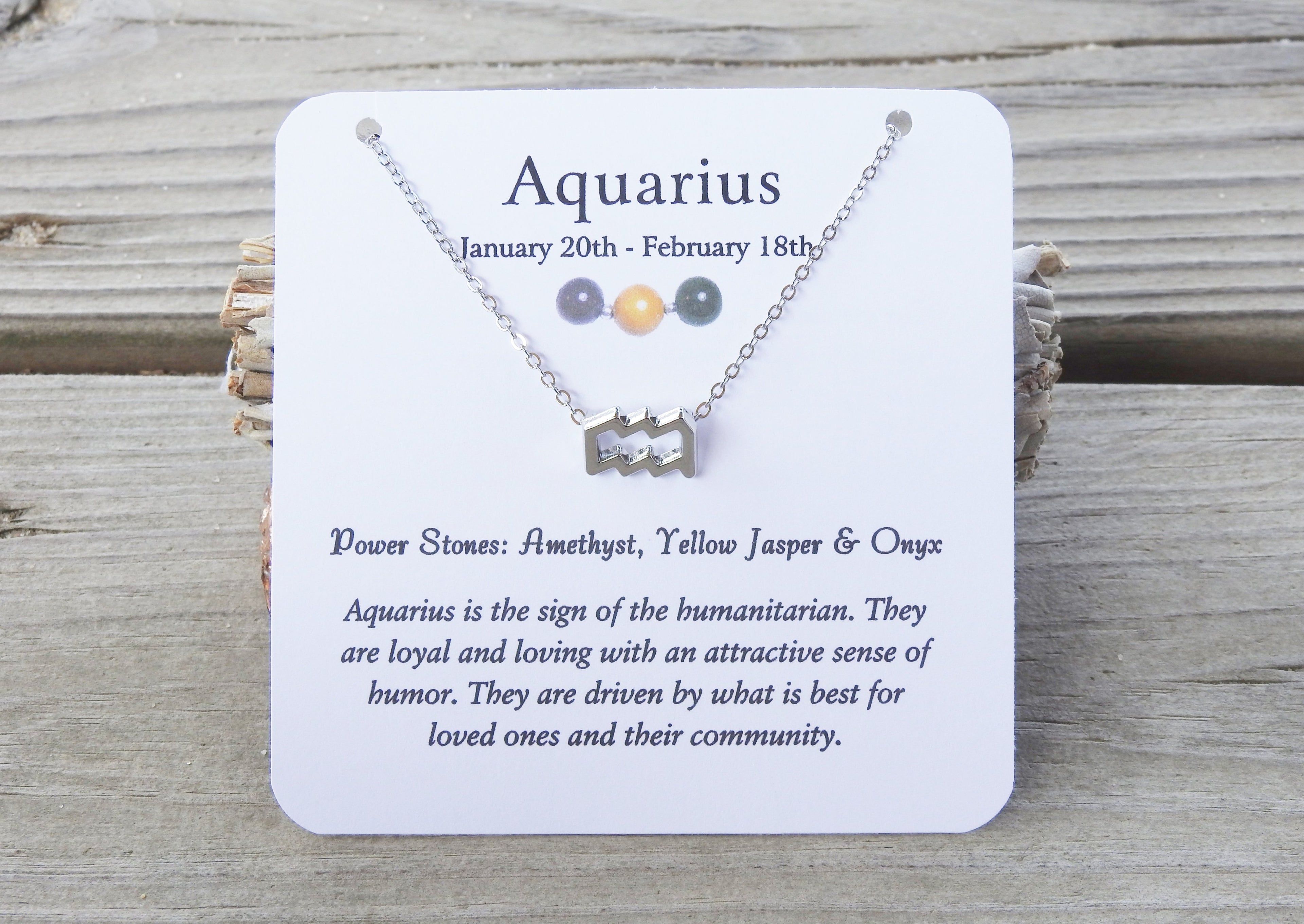 Aquarius Zodiac Necklace - Mindful Intentions