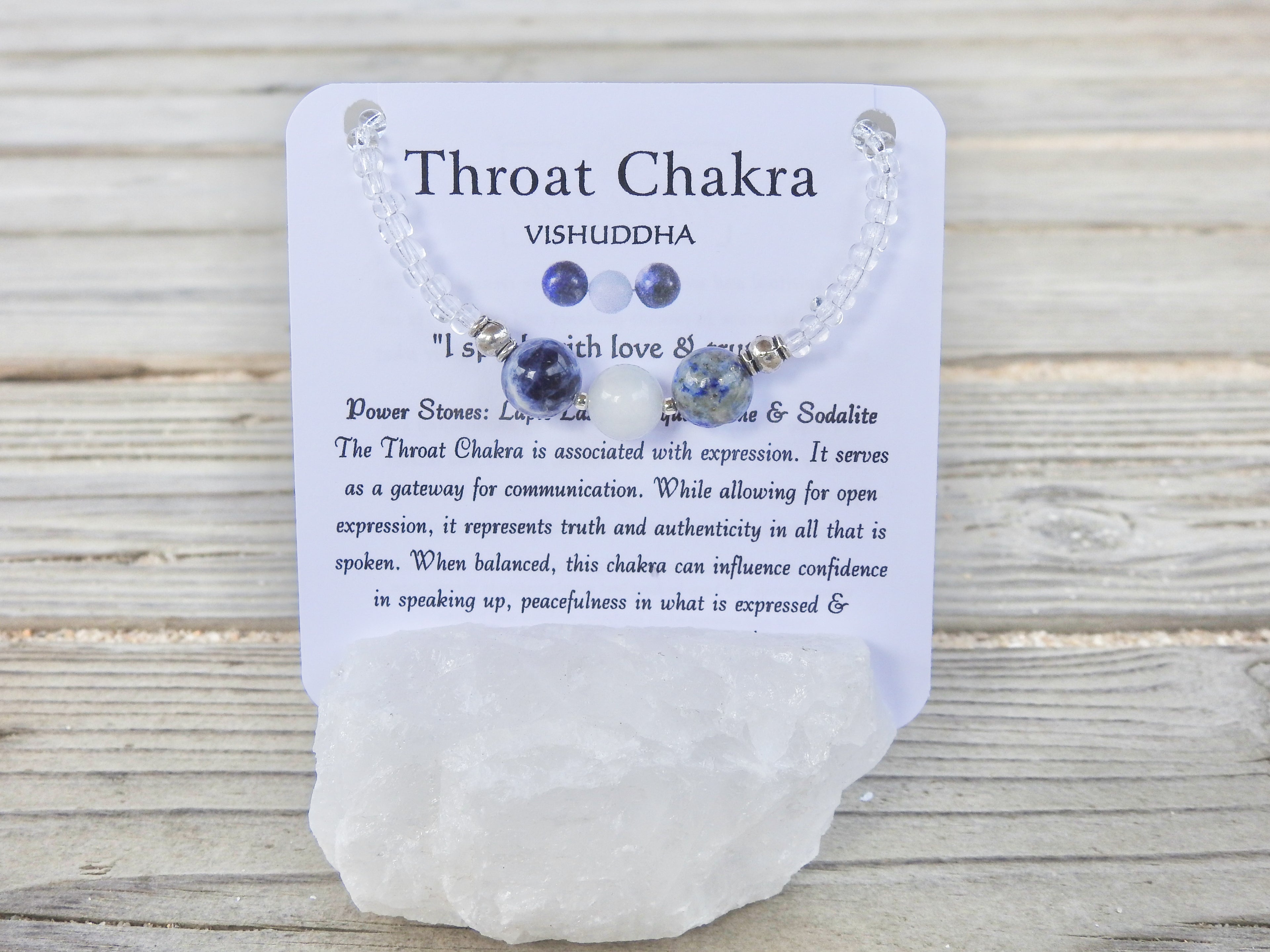 Throat Chakra Bracelet- For Communication & Self Expression - Mindful Intentions