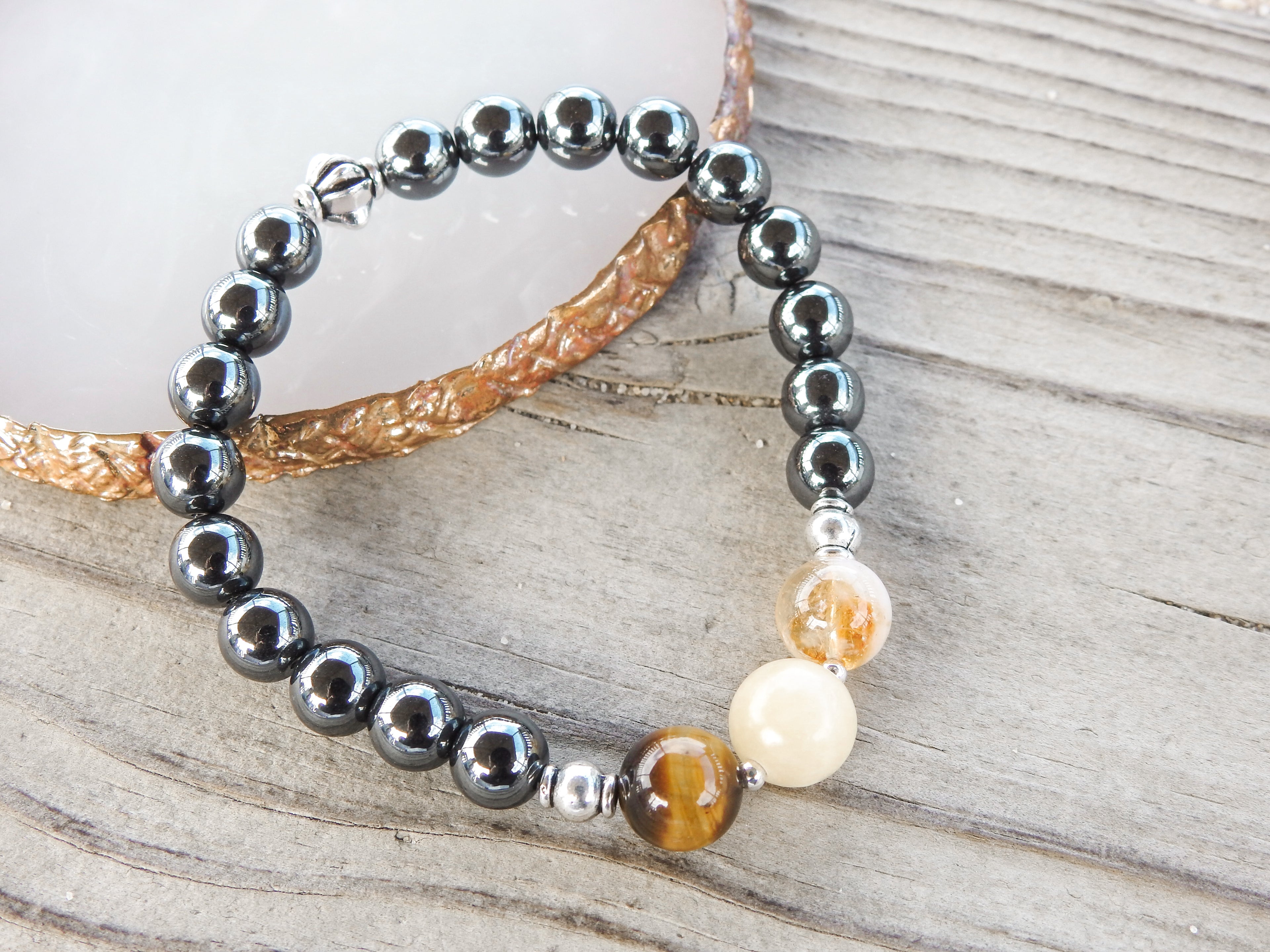 Men's Solar Plexus Chakra Bracelet- For Reducing Fear & Growing Self Esteem - Mindful Intentions