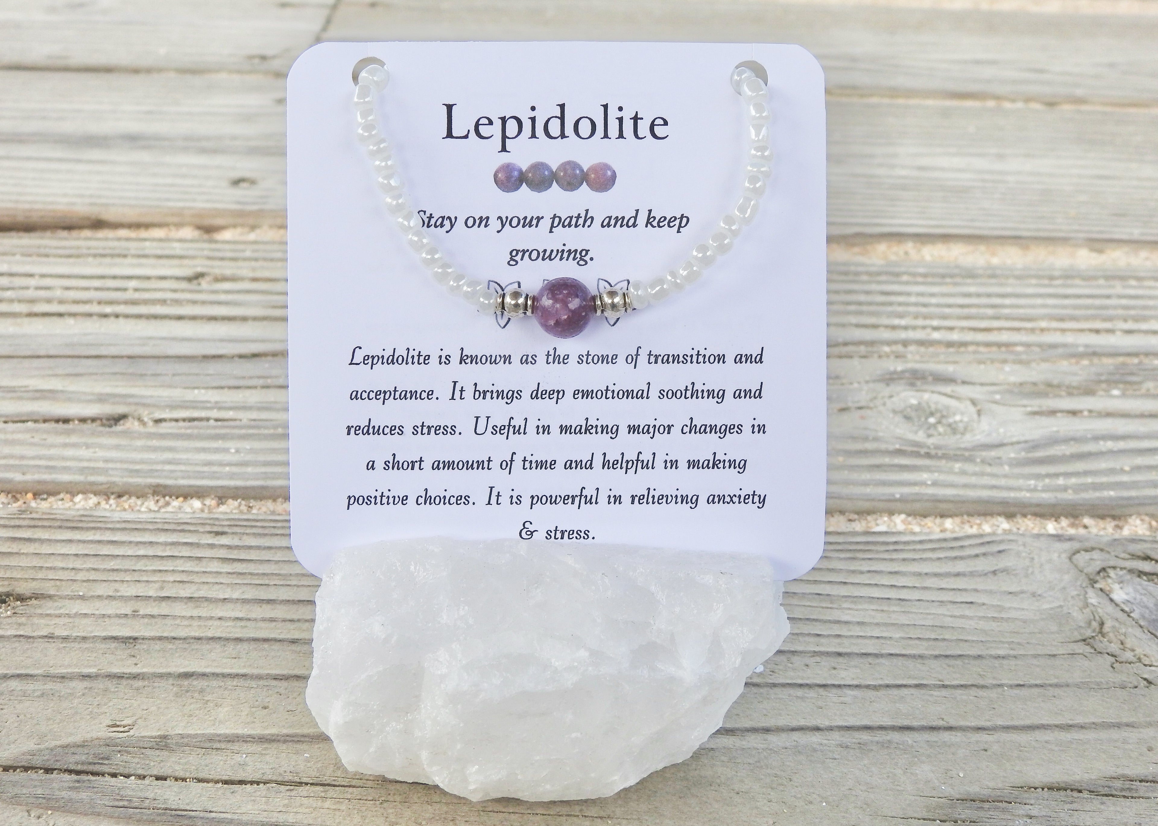 Lepidolite Bracelet- For Emotional Soothing During Change - Mindful Intentions
