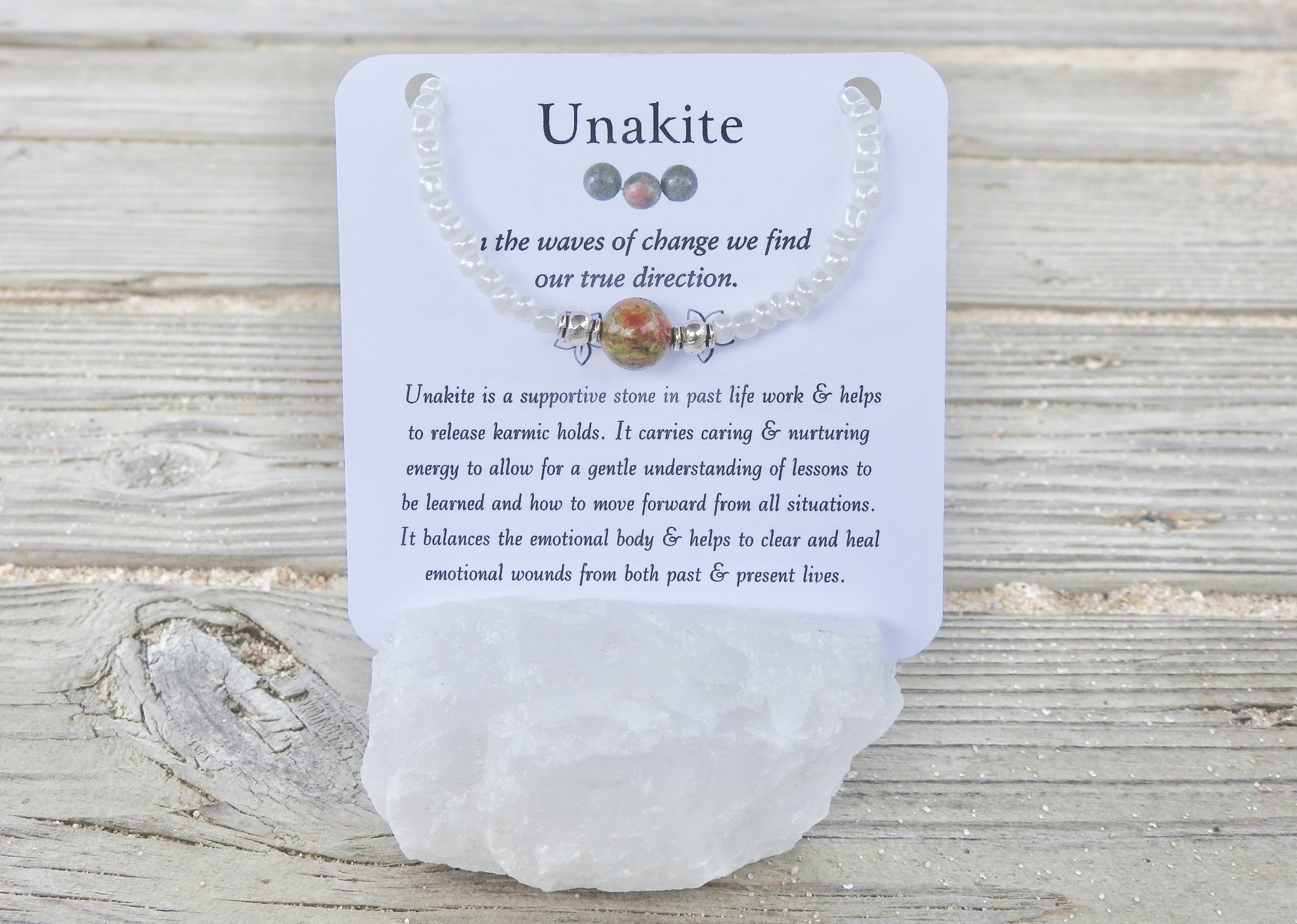 Unakite Bracelet- For Karmic Exploration & Past Life Work - Mindful Intentions