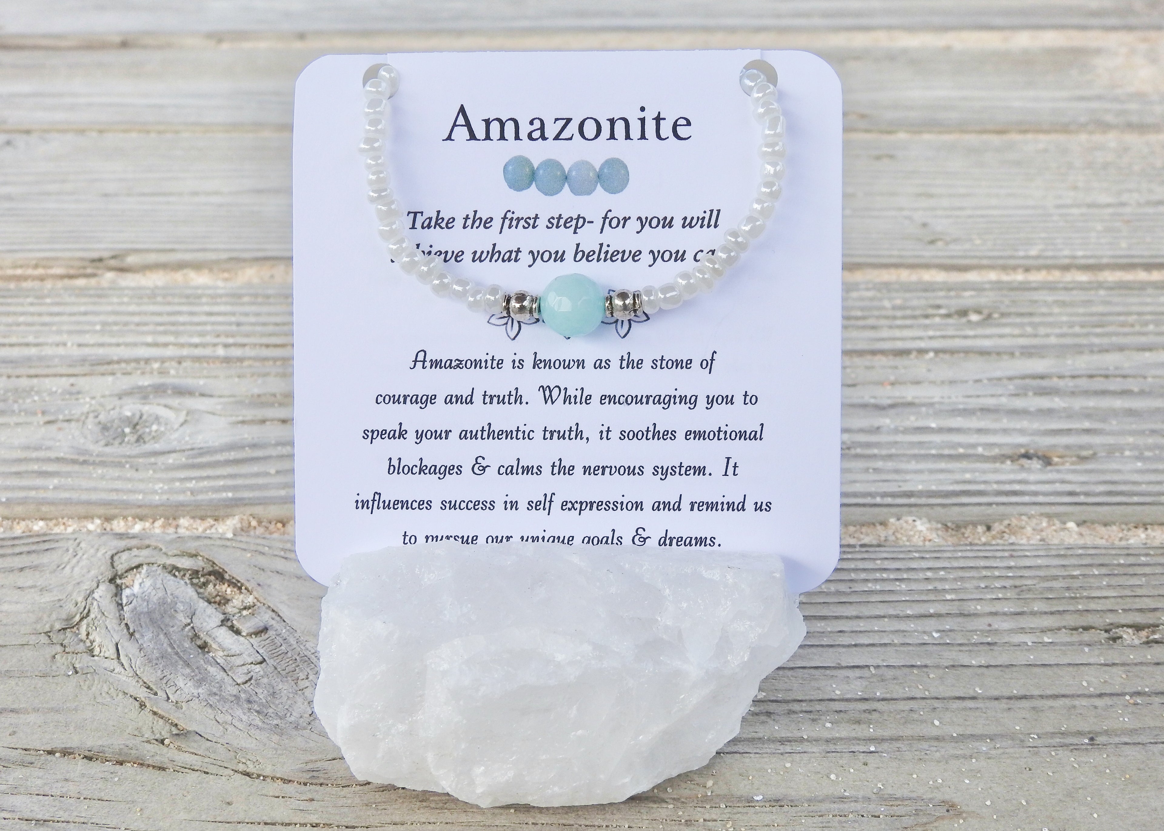 Amazonite Bracelet- For Courage & Self Expression - Mindful Intentions