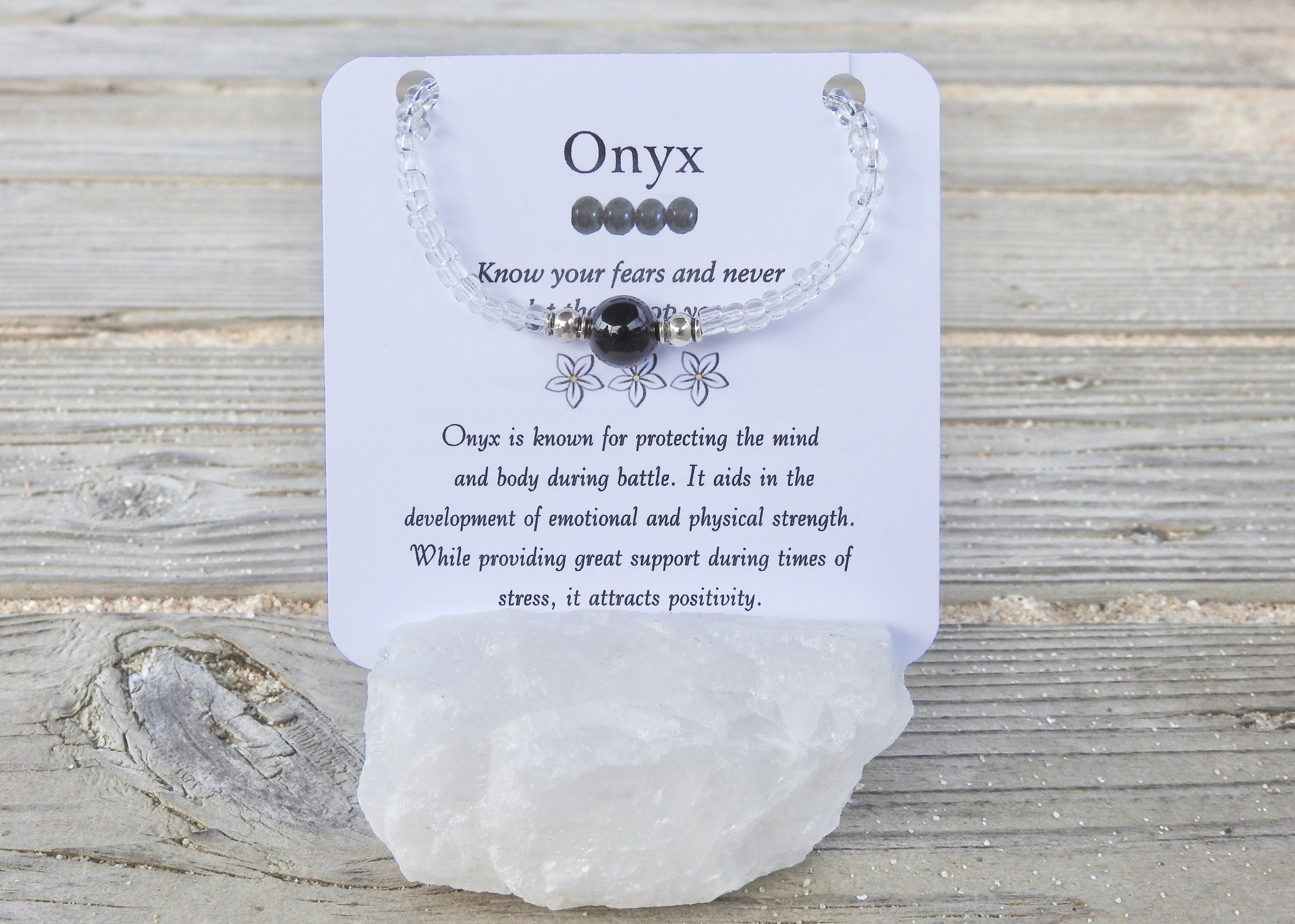 Onyx Bracelet- For Protection and Grounding - Mindful Intentions