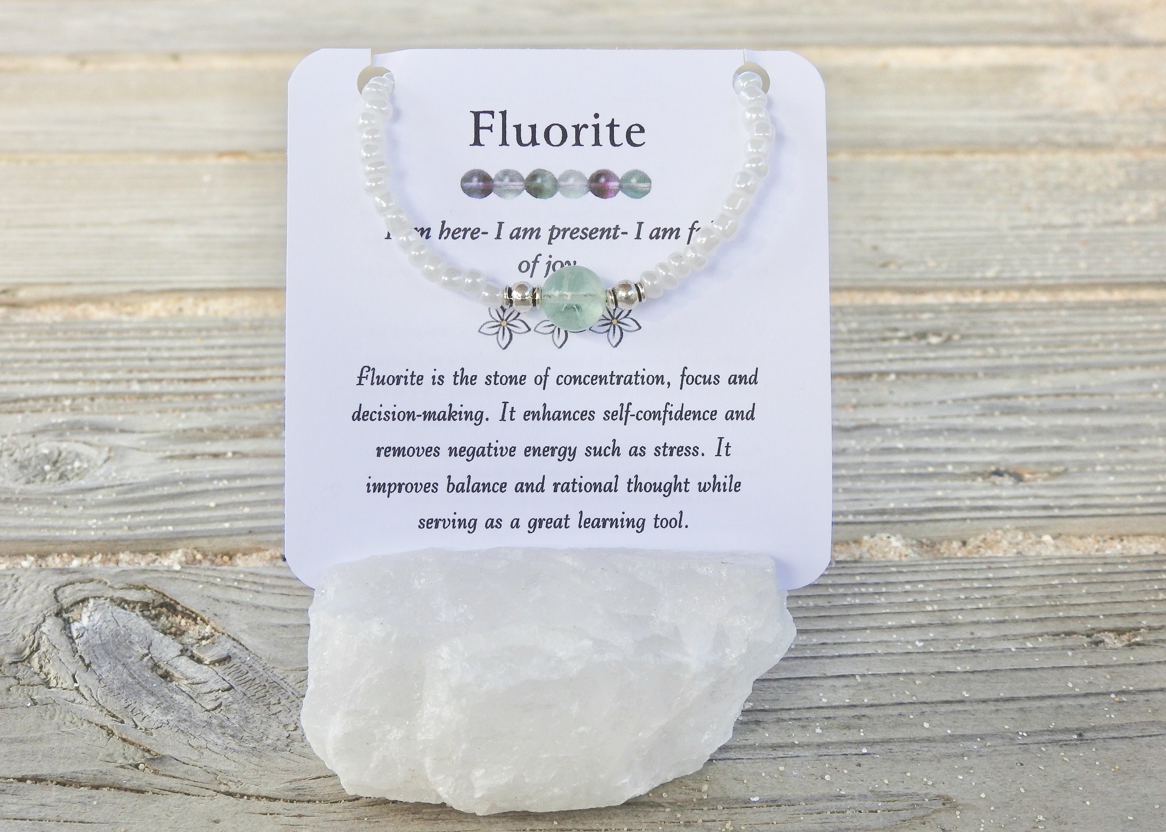 Fluorite Bracelet- For Increasing Focus & Anxiety Relief - Mindful Intentions
