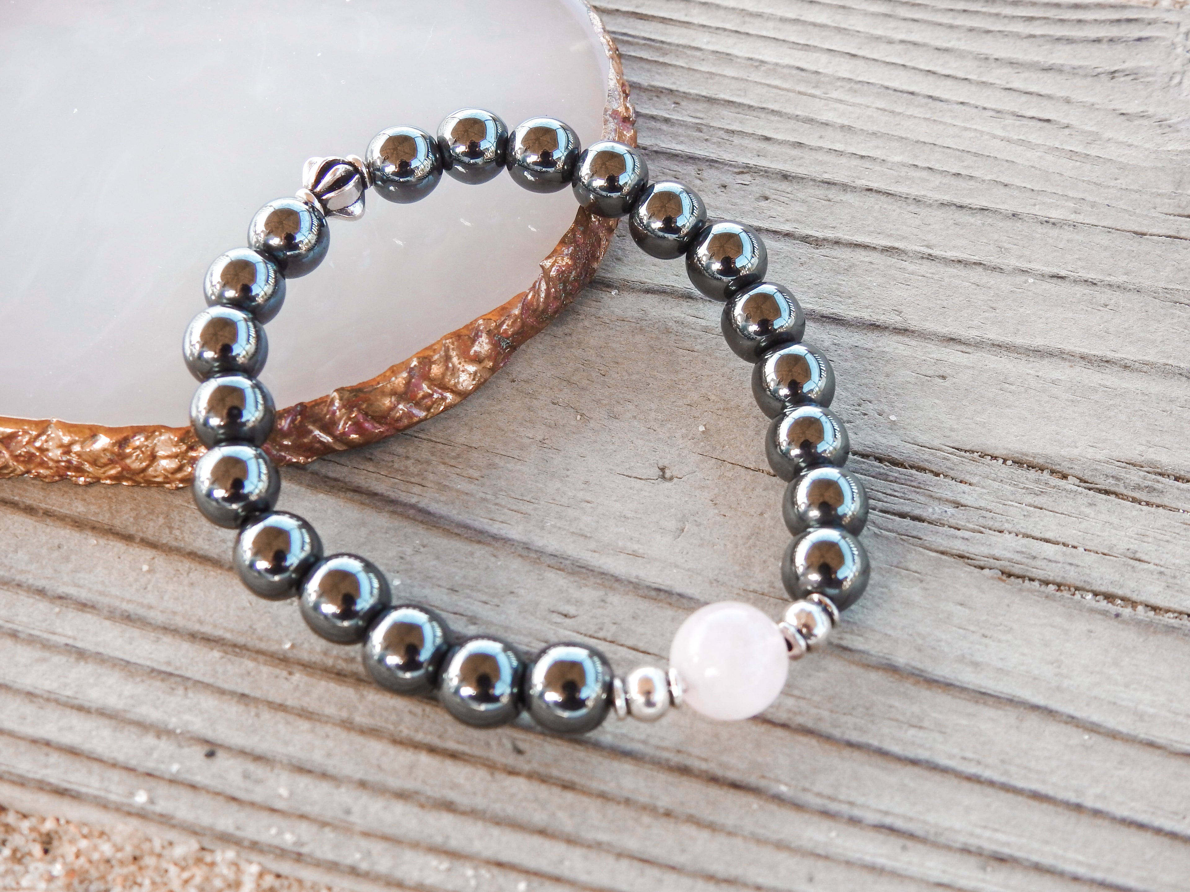 Rose Quartz Men's Bracelet- For Self Love & Harmony in Relationships - Mindful Intentions