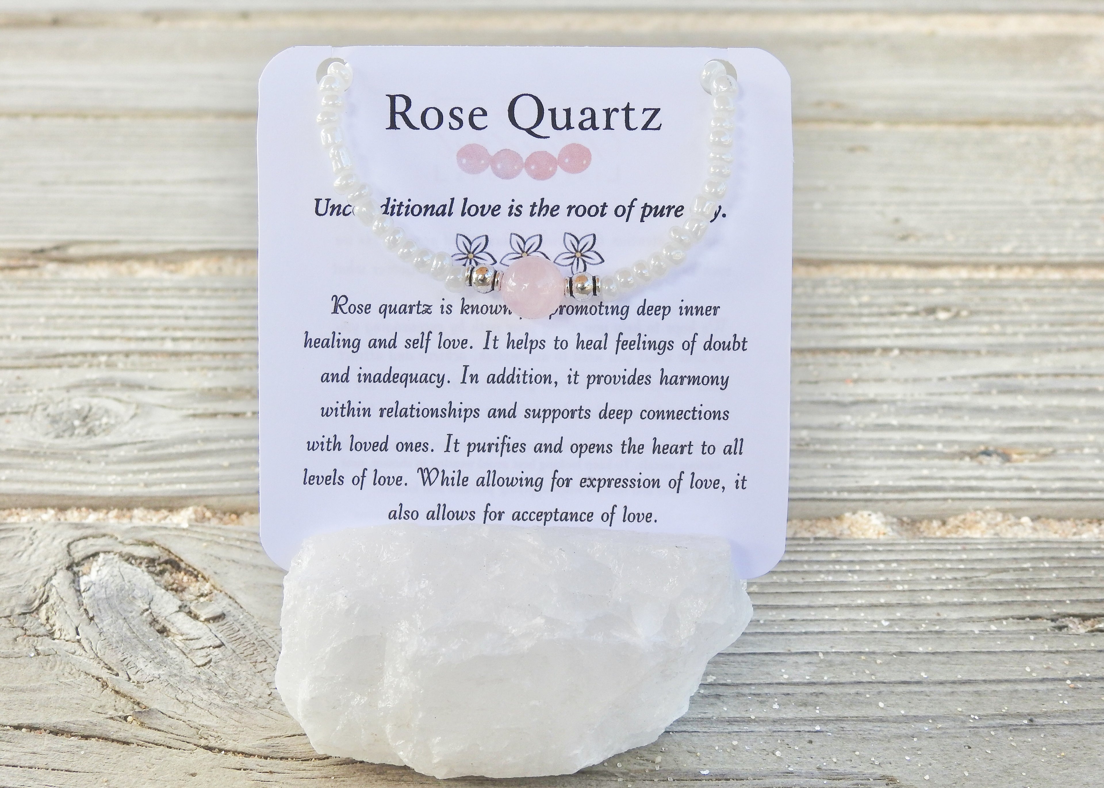 Rose Quartz Bracelet- For Self Love & Harmony in Relationships - Mindful Intentions