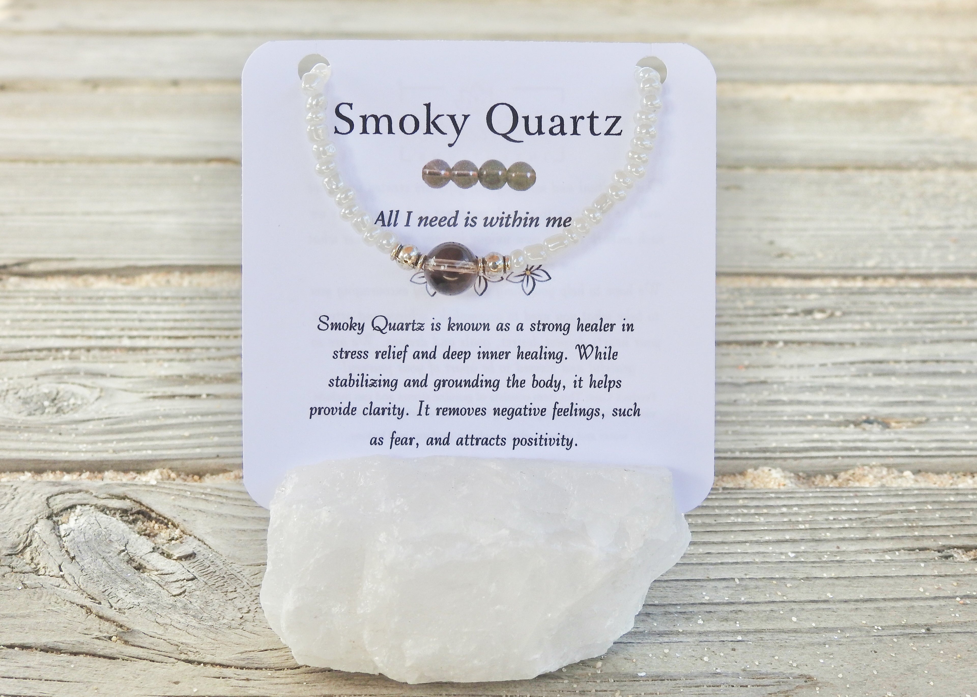 Smoky Quartz Bracelet- For Stress Relief & Security - Mindful Intentions