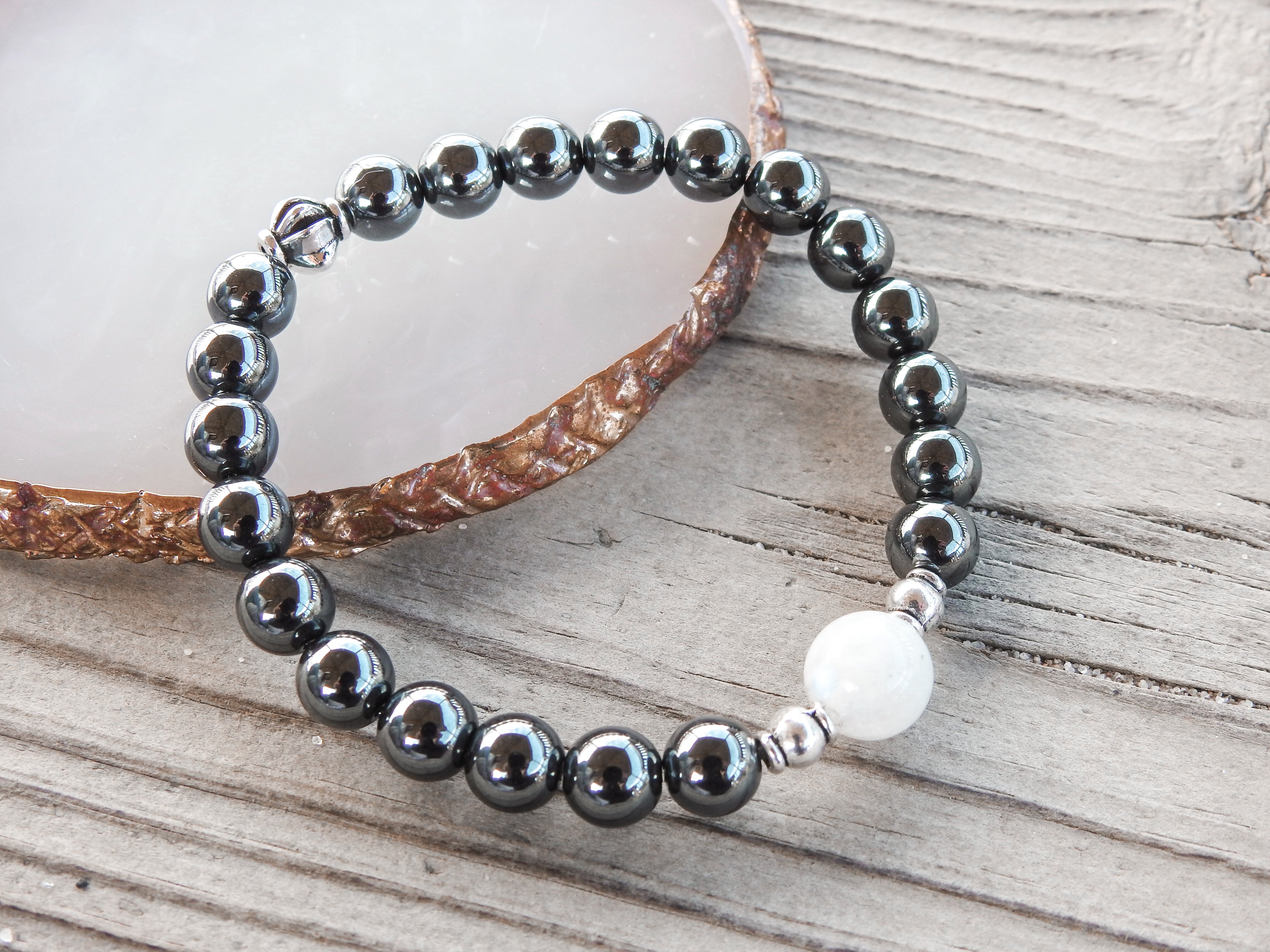 Rainbow Moonstone Bracelet for Inner Wisdom & New Beginnings - Mindful Intentions