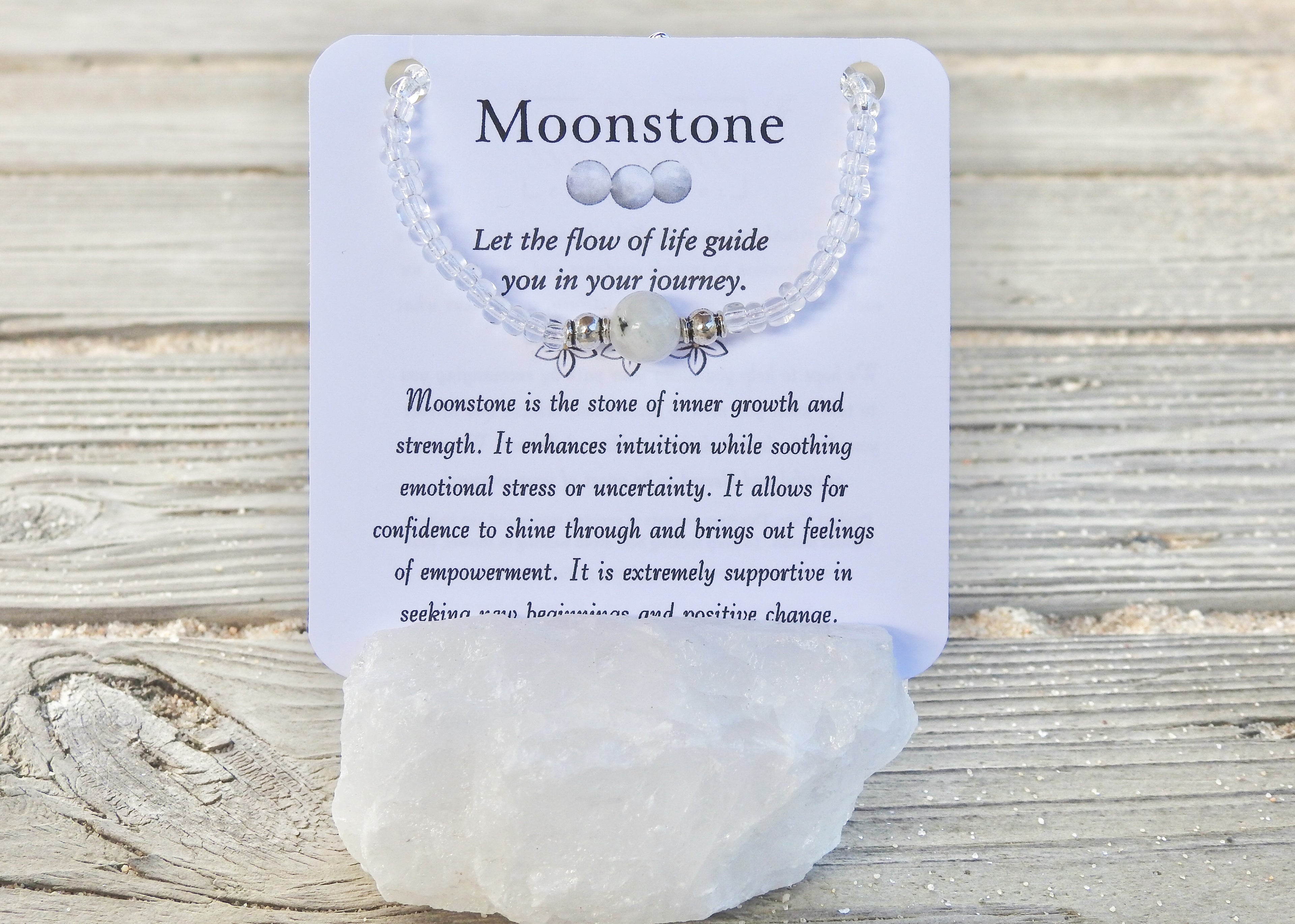 Rainbow Moonstone Bracelet- For New Beginnings & Feminine Energy - Mindful Intentions
