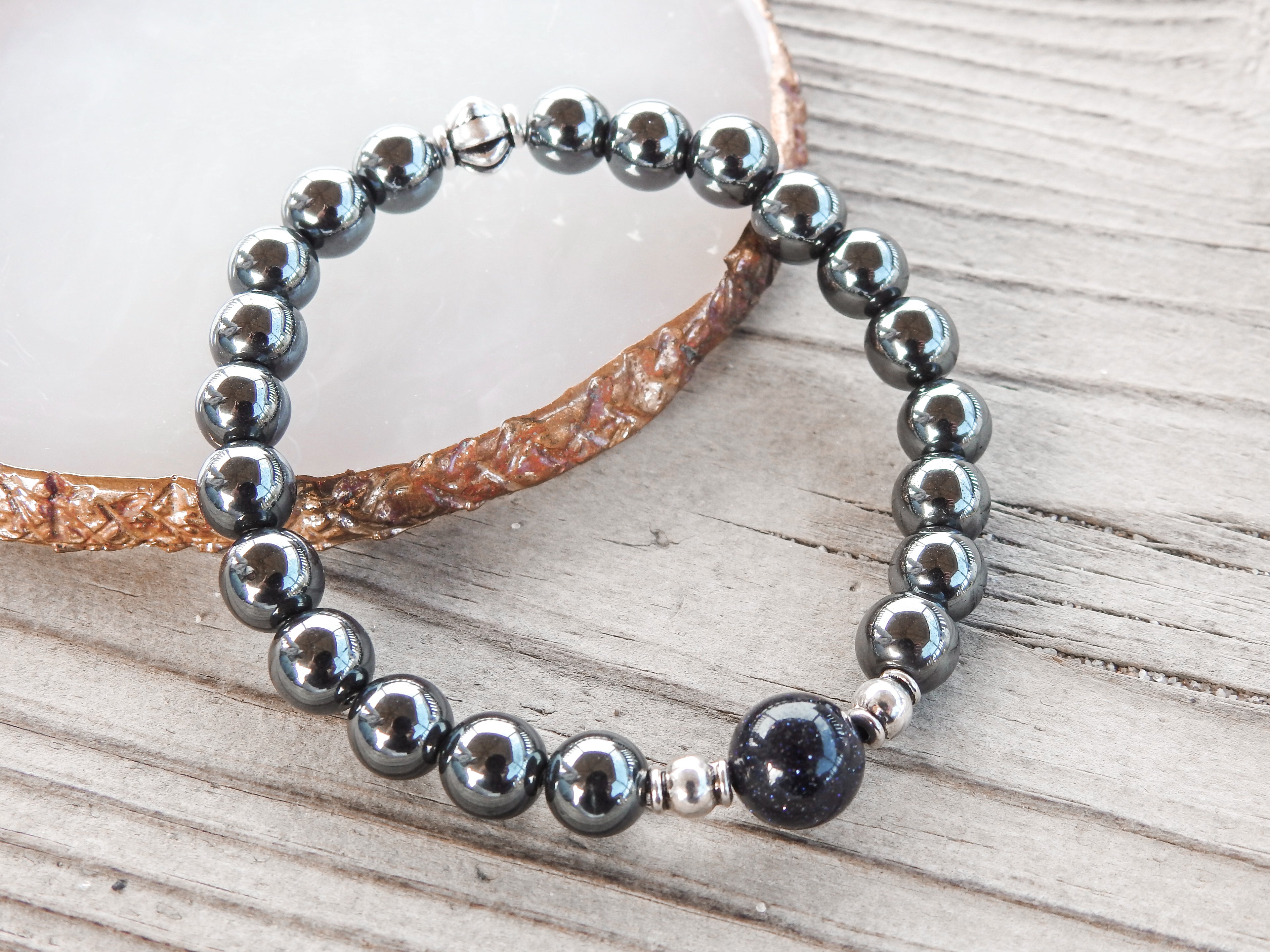 Blue Goldstone Bracelet- For Ambition & Achievements - Mindful Intentions
