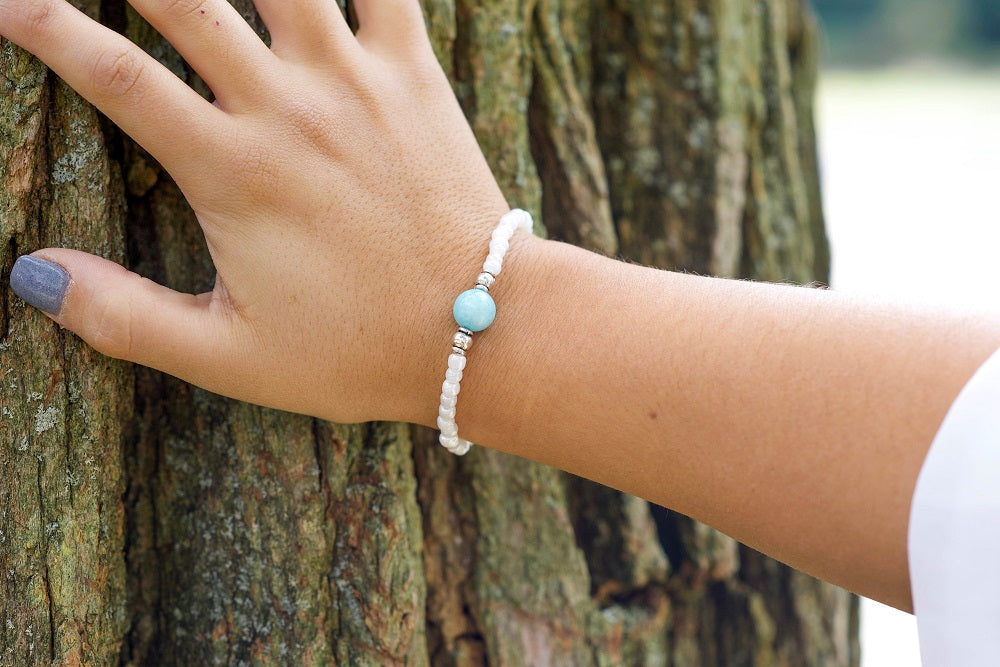 Amazonite Bracelet- For Courage & Self Expression - Mindful Intentions