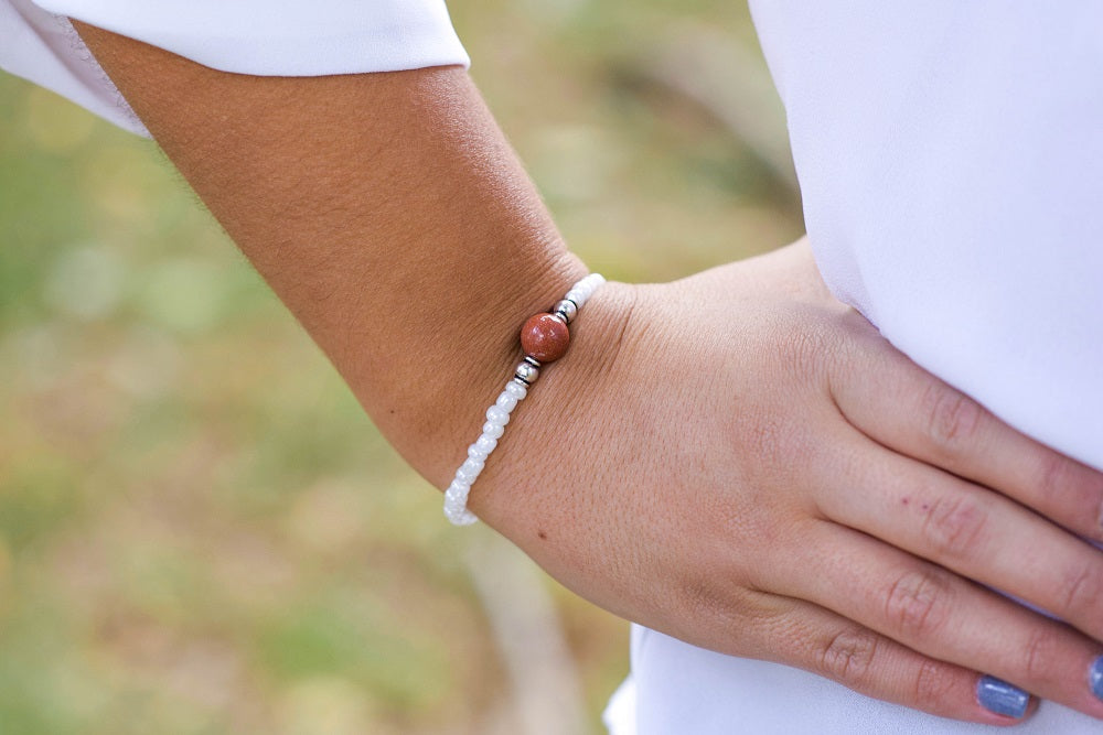Goldstone Bracelet- For Achieving Goals & Success - Mindful Intentions