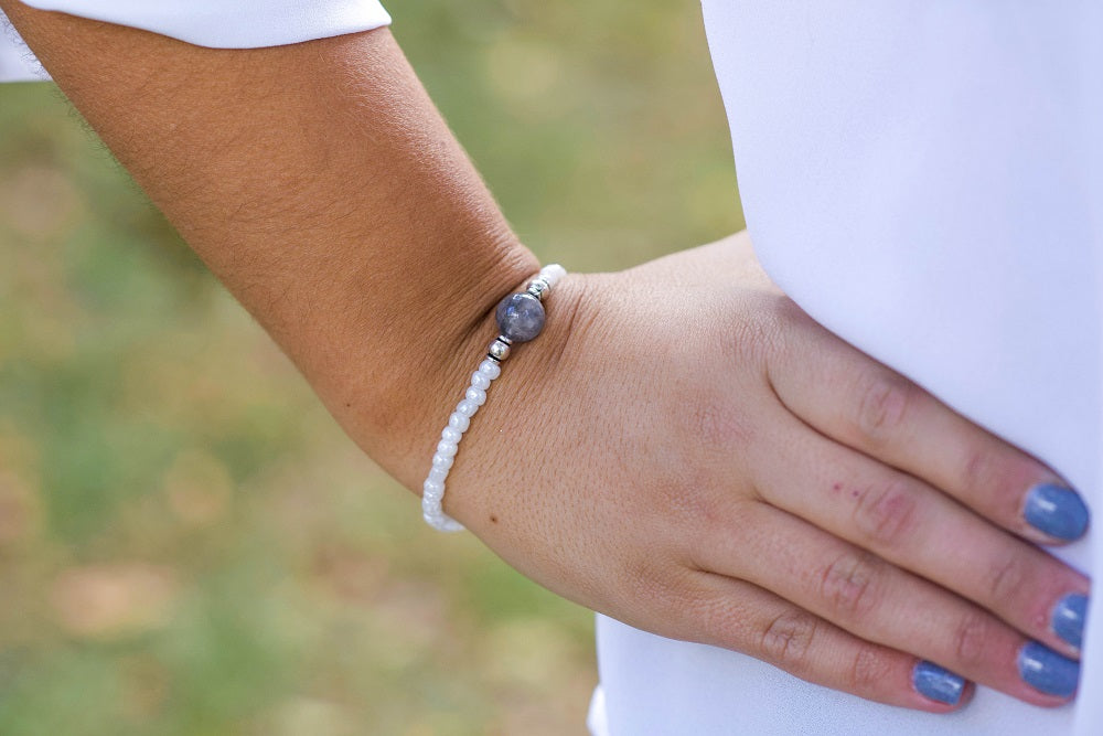 Grey Quartz Bracelet- For Hope & Healing - Mindful Intentions