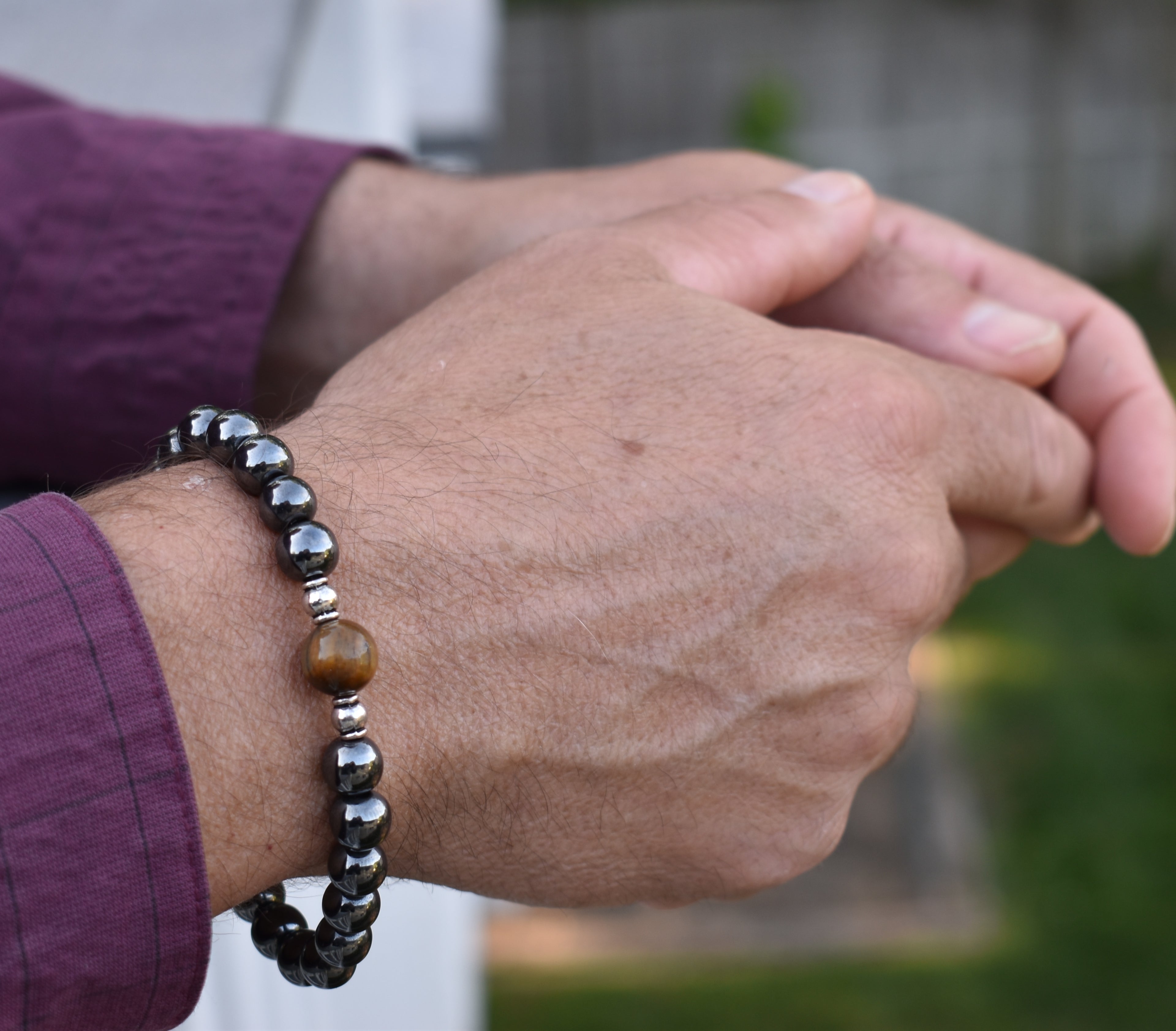 Uncle Bracelet- Men's Tiger Eye Bracelet - Mindful Intentions