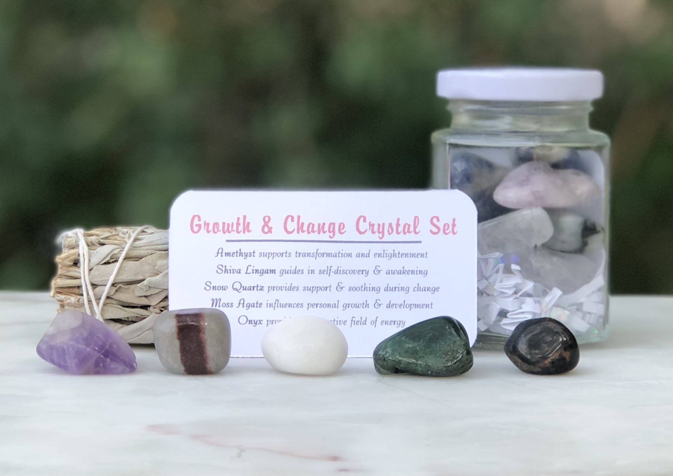 Growth & Change Crystal Jar Set - Mindful Intentions