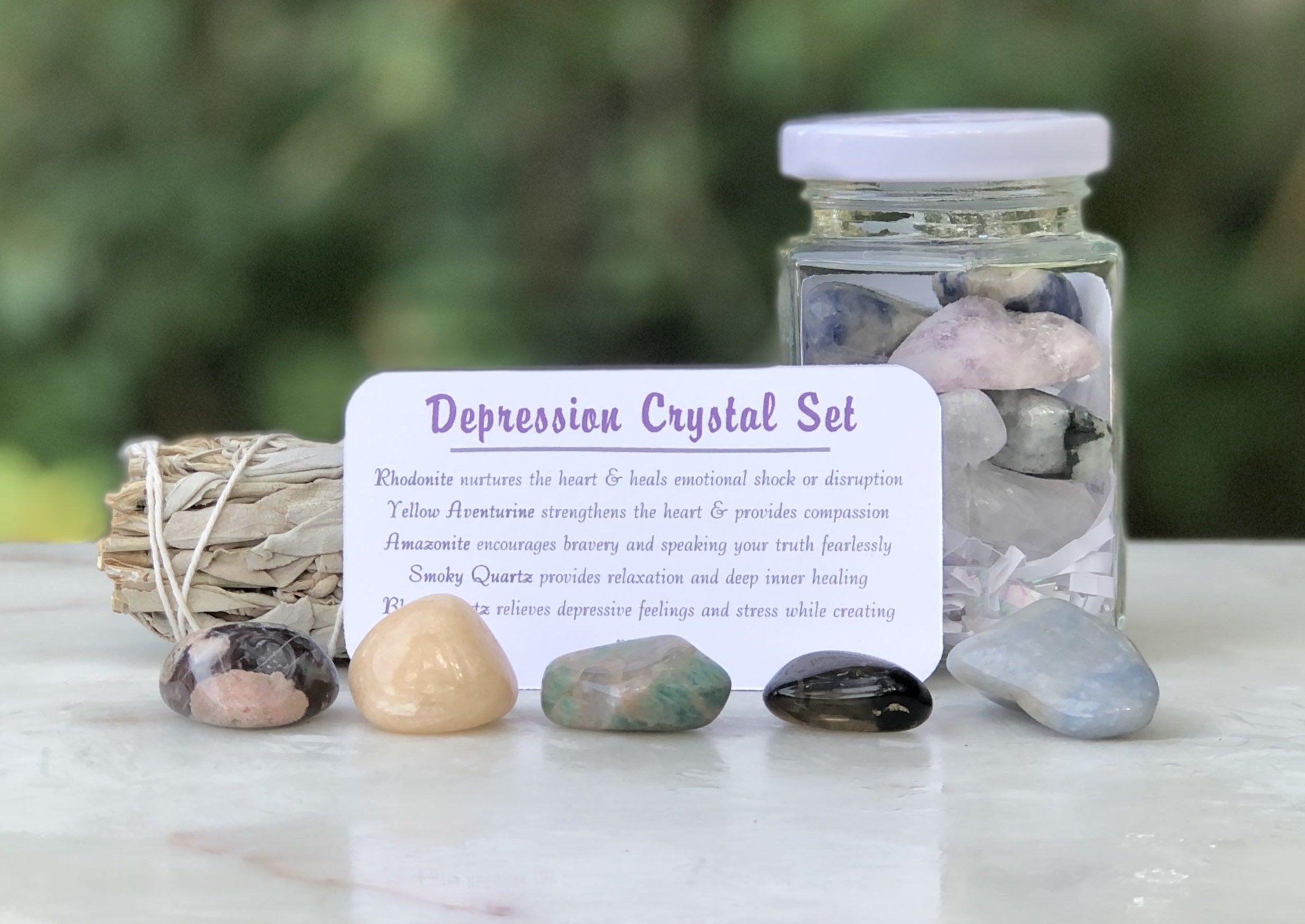 Depression Crystal Jar Set - Mindful Intentions