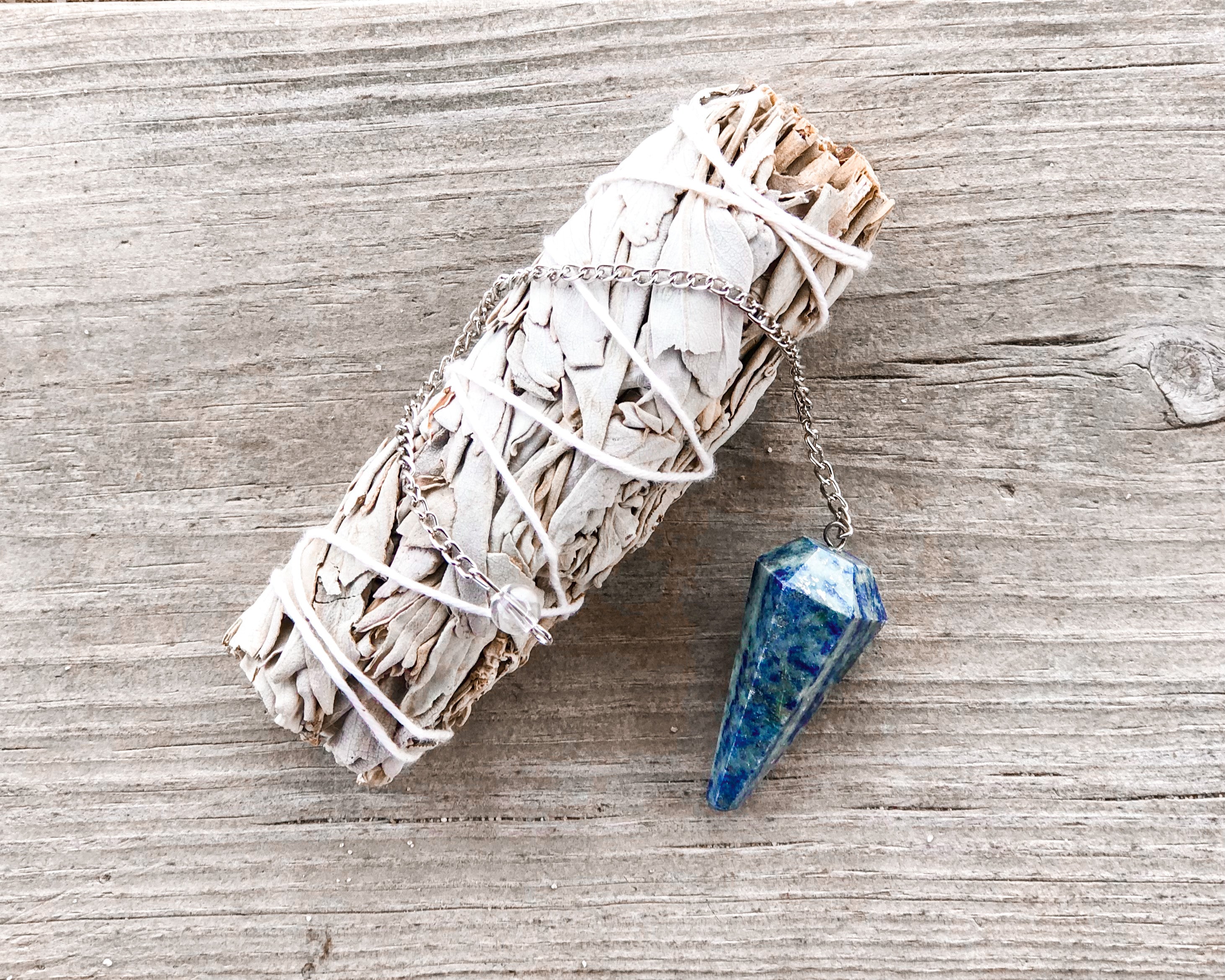 Lapis Lazuli Pendulum with Dowsing Board & Instructions - Mindful Intentions