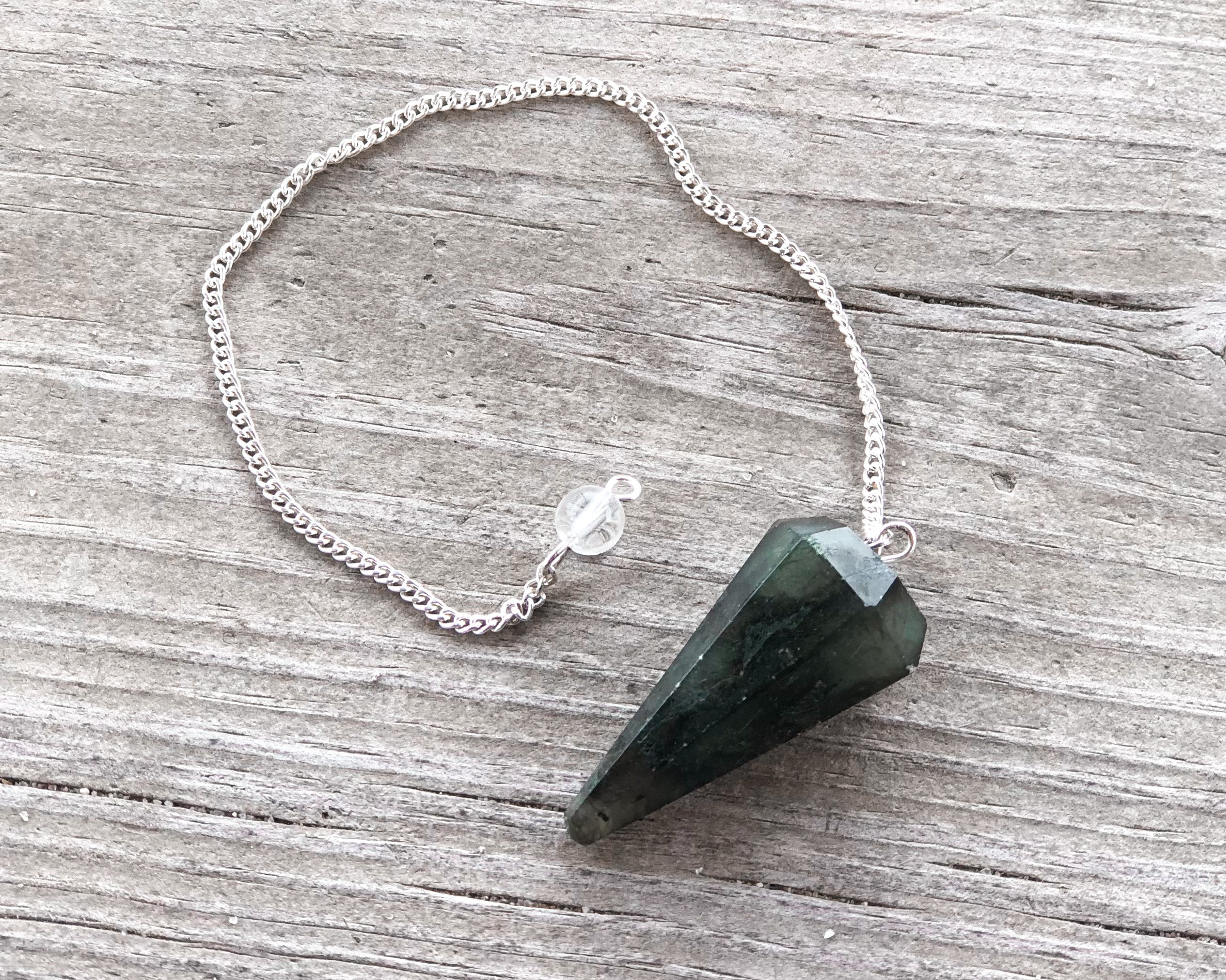 Labradorite Pendulum with Dowsing Board & Instructions - Mindful Intentions