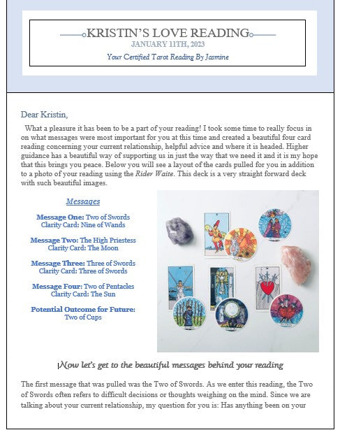 Career Tarot Reading- Emailed Reading - Mindful Intentions