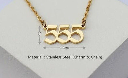 555 Angel Number Necklace- For Change & Transformation - Mindful Intentions
