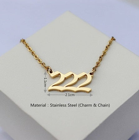 222 Angel Number Necklace- For Trusting the Universe - Mindful Intentions