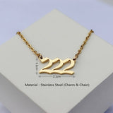222 Angel Number Necklace- For Trusting the Universe - Mindful Intentions