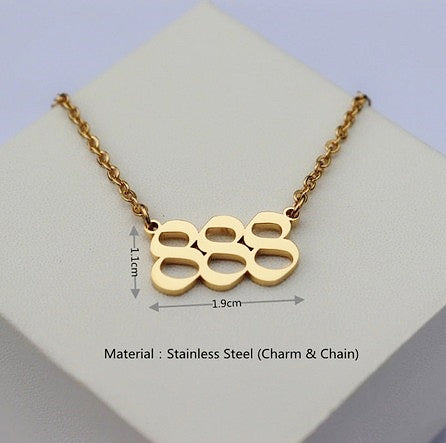 888 Angel Number Necklace- For Abundance & Miracles - Mindful Intentions